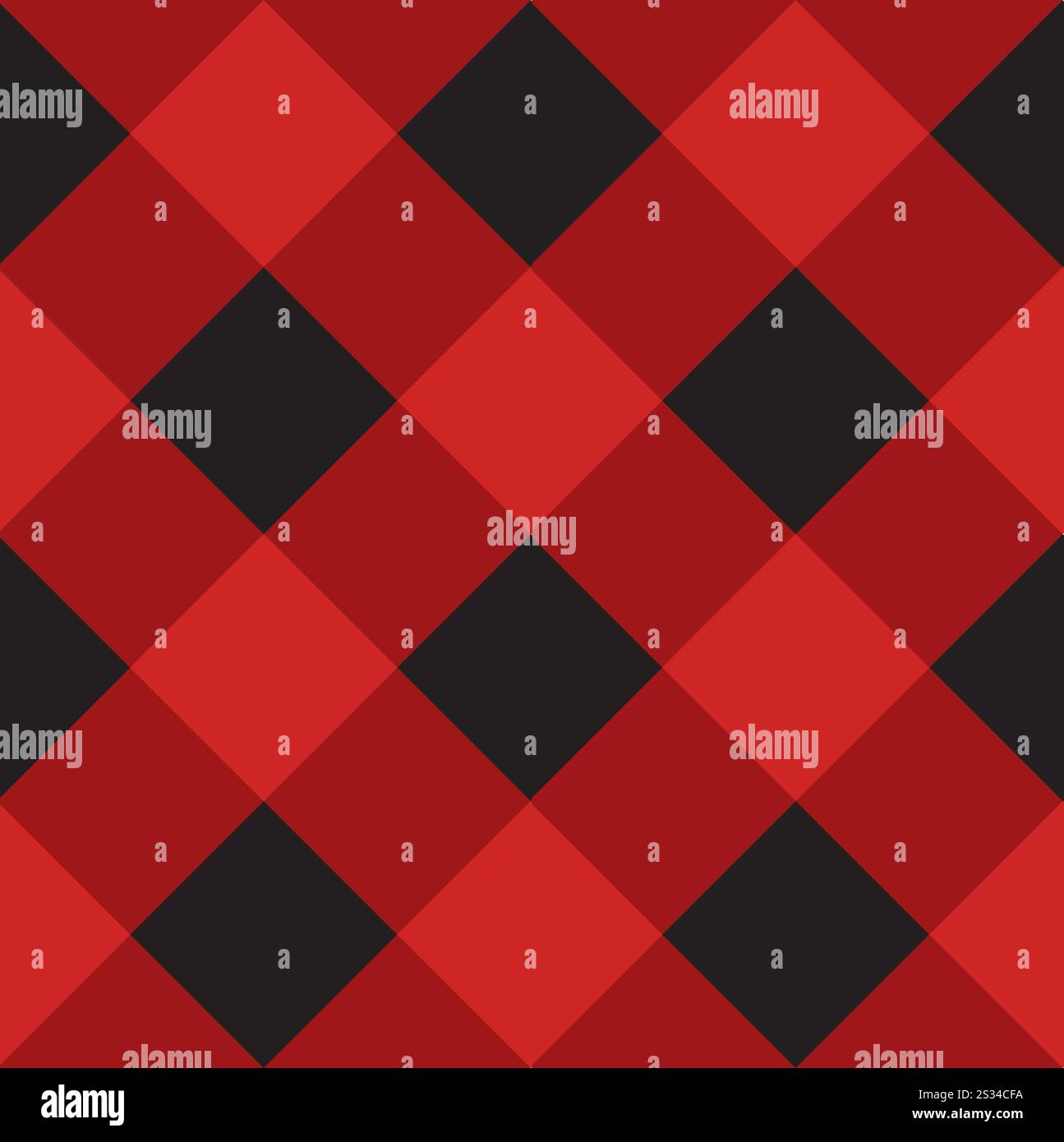Vector seamless pattern of Scottish checkered Tartan plaid isolated on red background Stock Vector