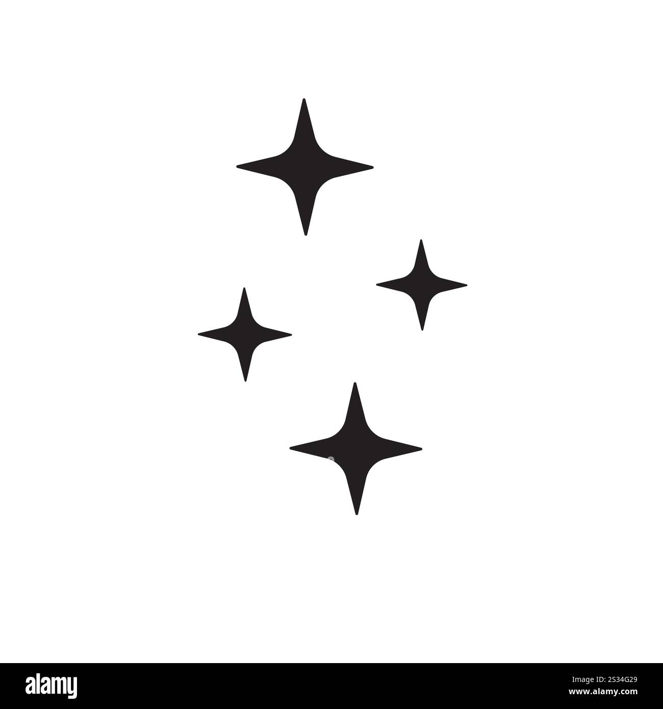 Vector flat black set of stars isolated on white background Stock ...