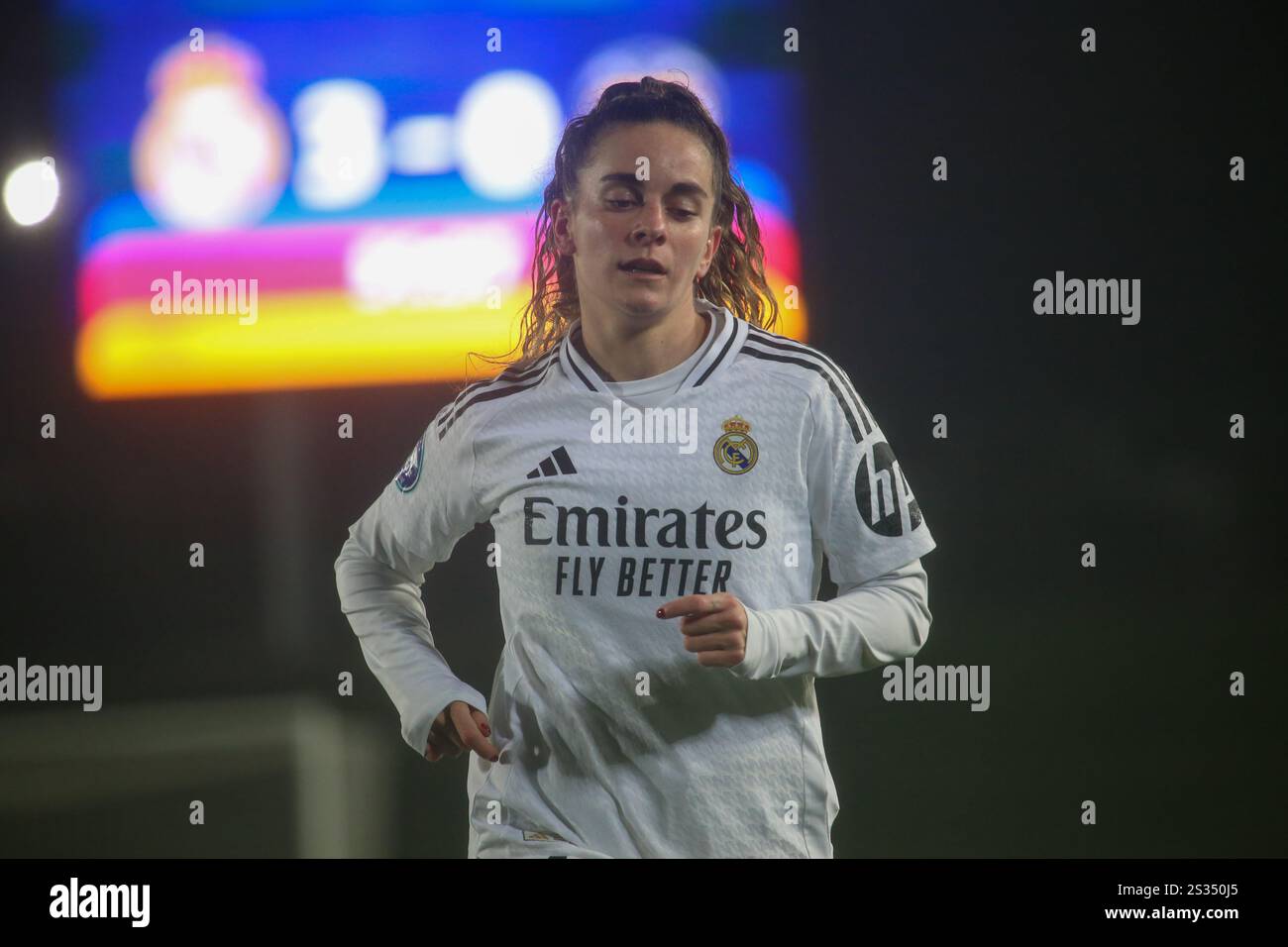 Hortaleza, Spain, 08th January, 2025: Real Madrid CF player Teresa Abelleira (3) during the 8th Round of the 2024-25 Liga F between Real Madrid CF and Levante UD on 08 January 2025 at Estadio Alfredo Di Stéfano in Hortaleza, Spain. Credit: Alberto Brevers / Alamy Live News. Stock Photo