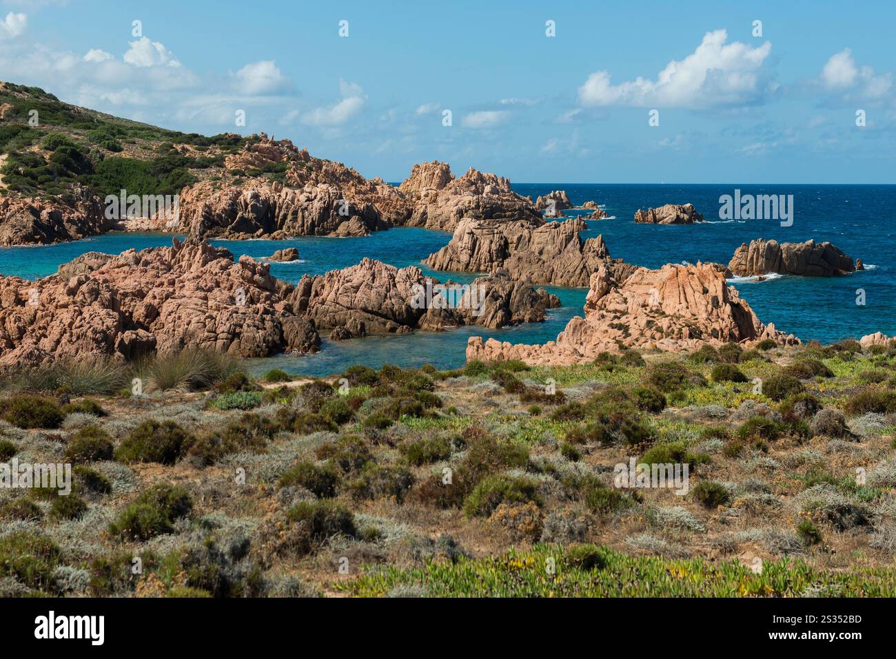 Italian Red Rocks Red rocks by the sea, Costa Paradiso, Sardinia, Italy Stock Photo - Alamy