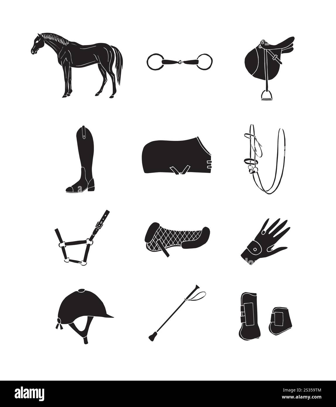 English riding competition Stock Vector Images - Alamy