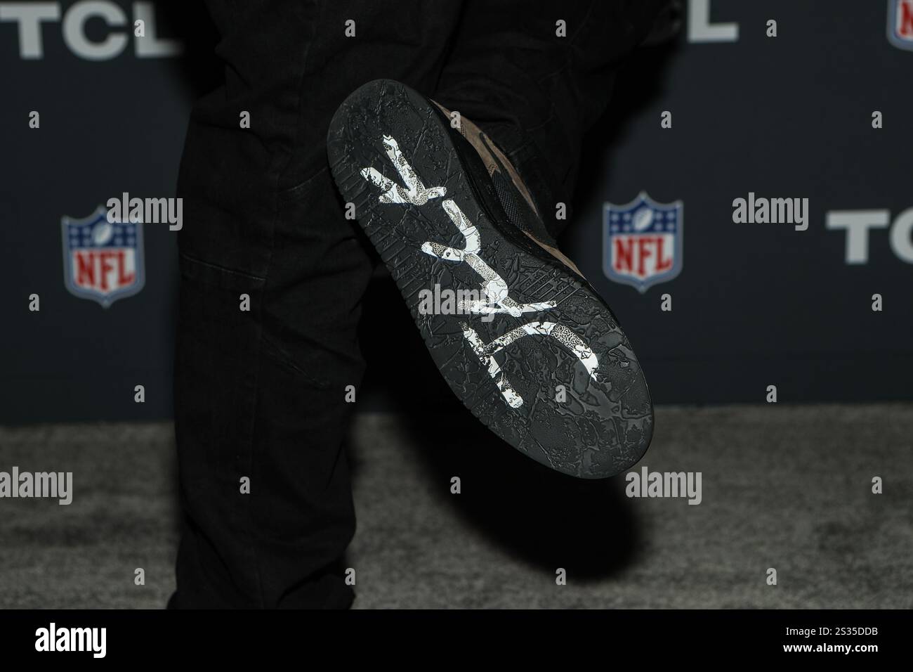 January 8, 2025 NFL Hall of Fame member Warren Sapp shows off his Nike