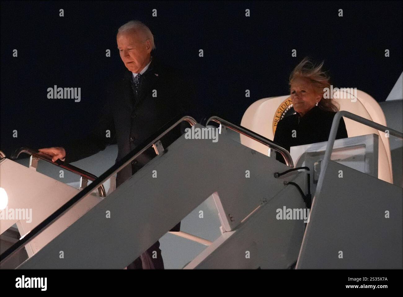 President Joe Biden and first lady Jill Biden arrive on Air Force One ...
