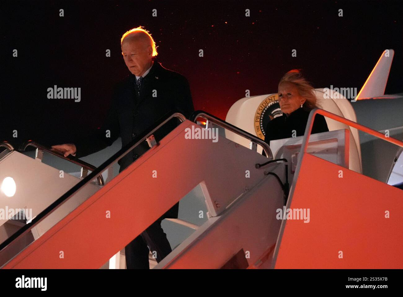 President Joe Biden and first lady Jill Biden arrive on Air Force One ...