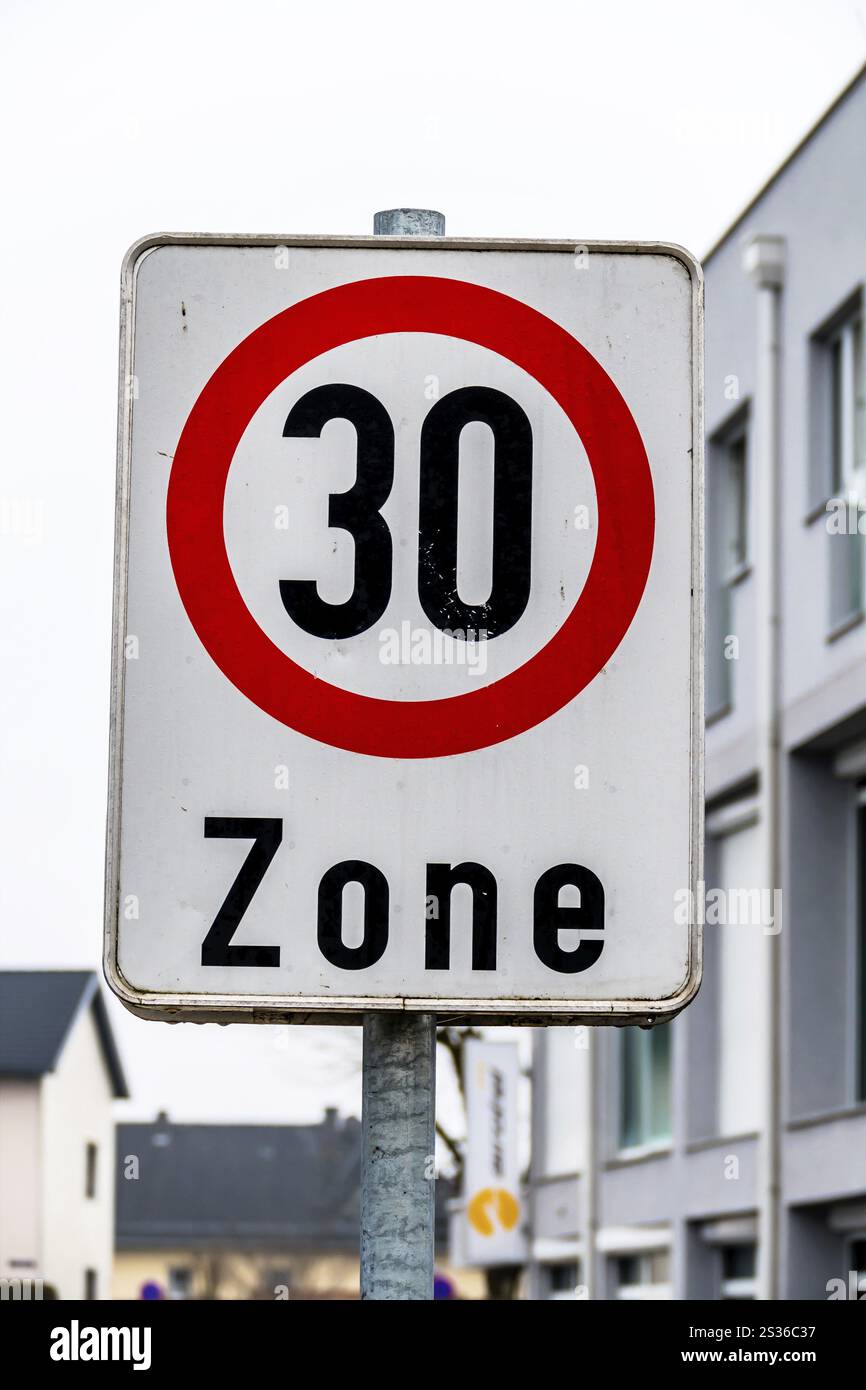 A speed limit was introduced to calm traffic. 30 km/h zone in urban ...
