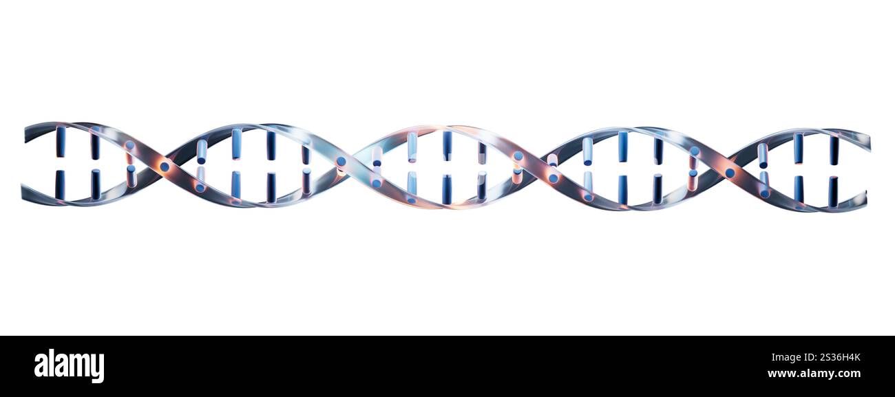 DNA with biological concept, 3d rendering. 3D illustration. Stock Photo