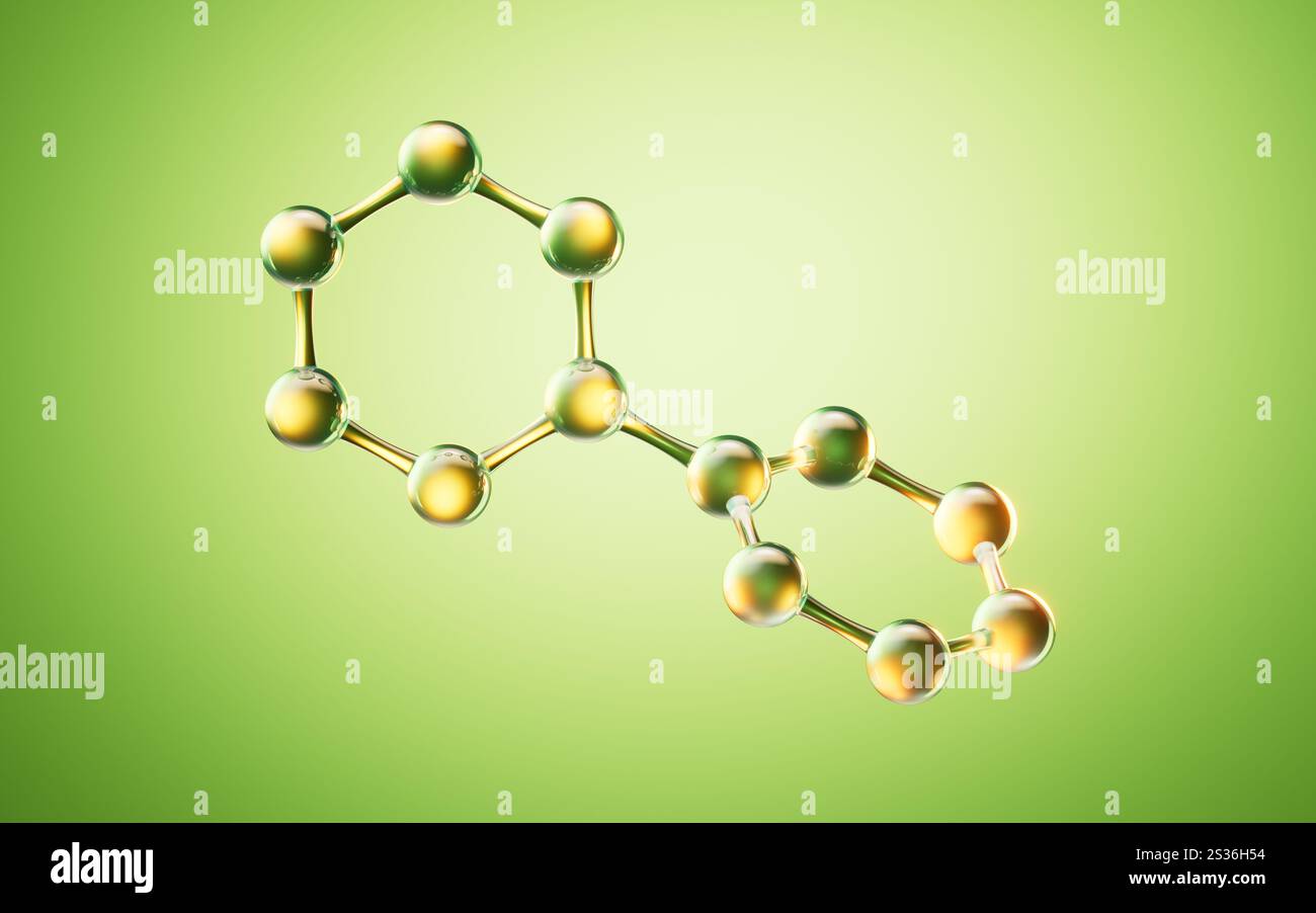 Transparent green molecules background, 3d rendering. 3D illustration ...