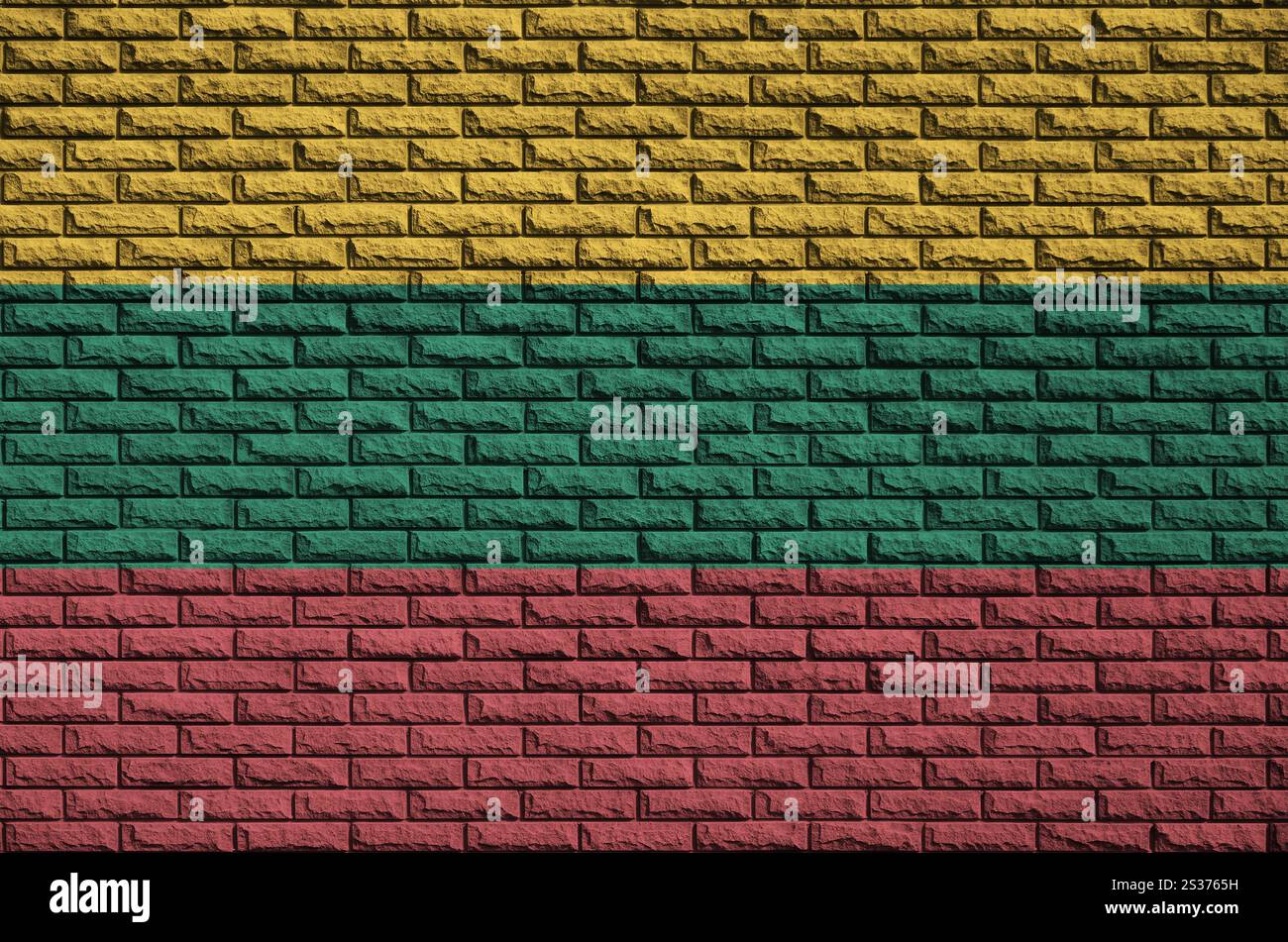 Lithuania flag is painted onto an old brick wall Stock Photo - Alamy
