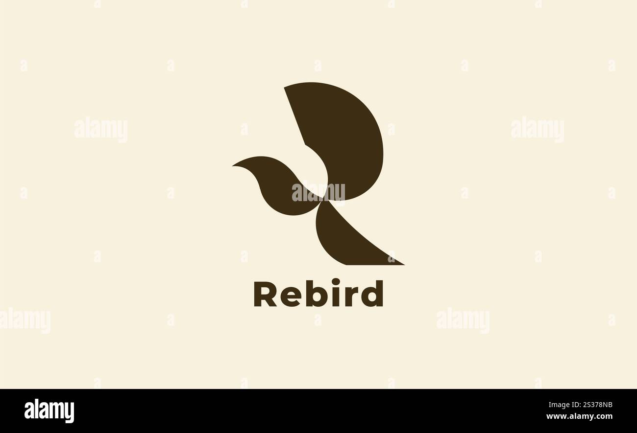 Logo Bird and Letter R with elegant bold concept. Monogram minimalist ...