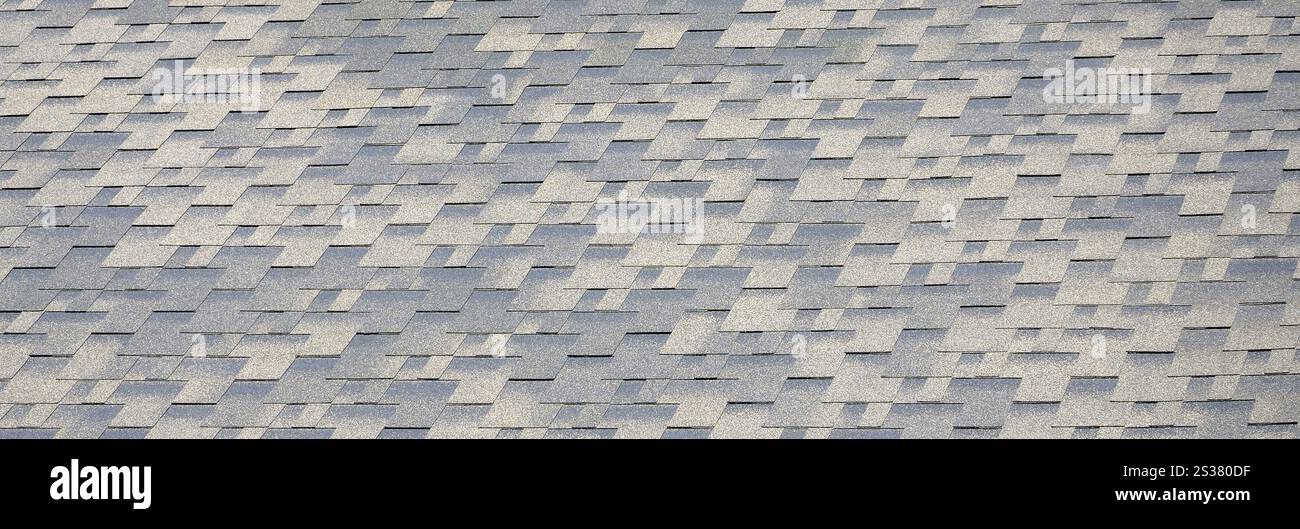 Flexible shingles of bitumen roofing surface. Background mosaic texture ...