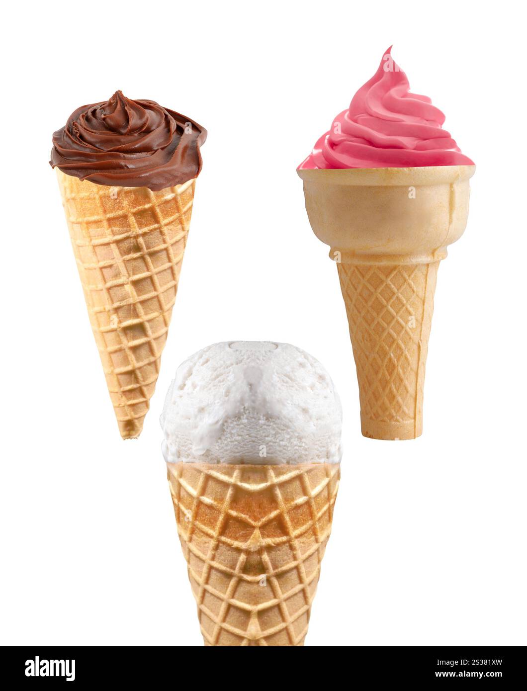 Strawberry ice cream isolated on white background. Strawberry ice cream ...