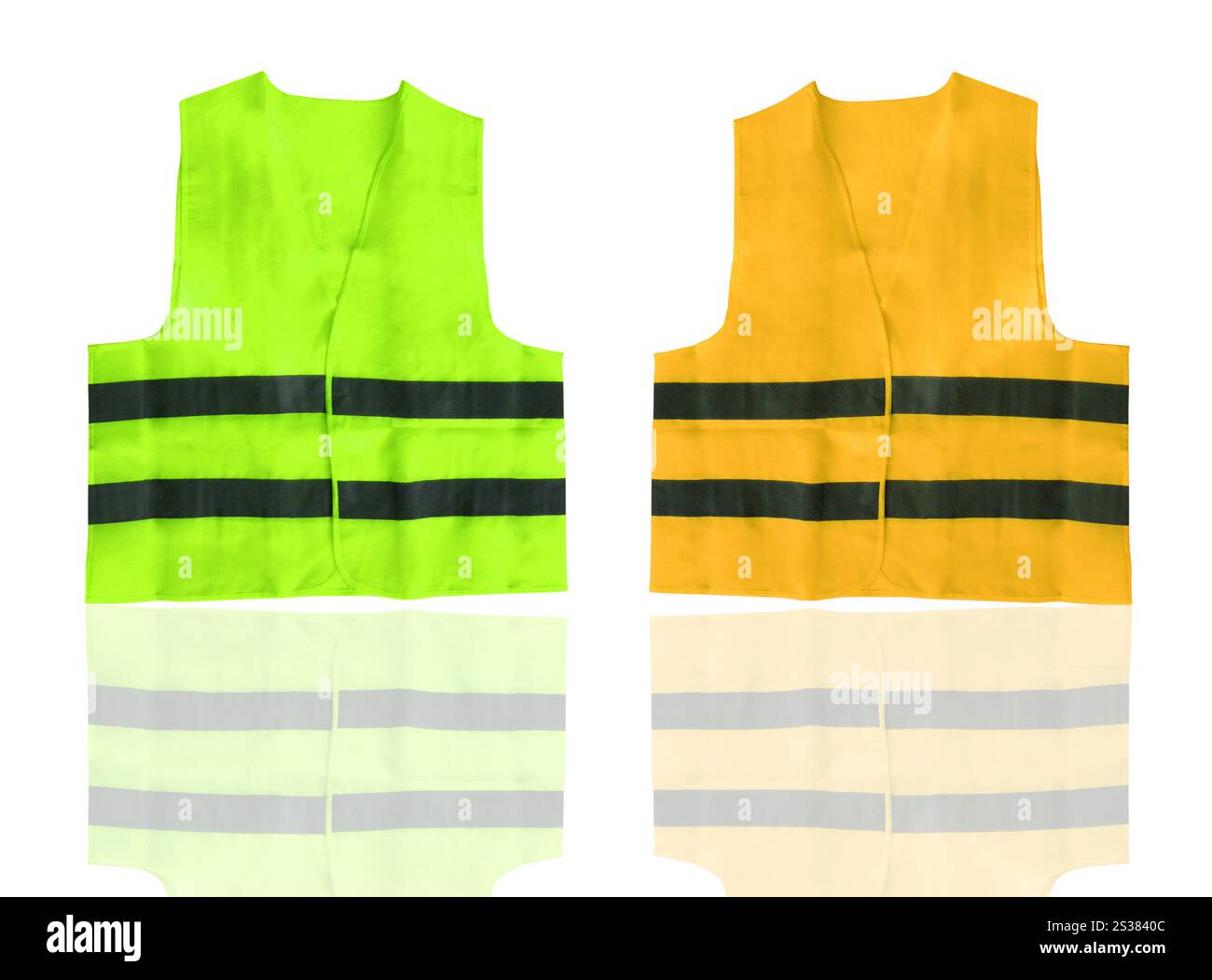 yellow and green safety vest isolated on white background. yellow and ...
