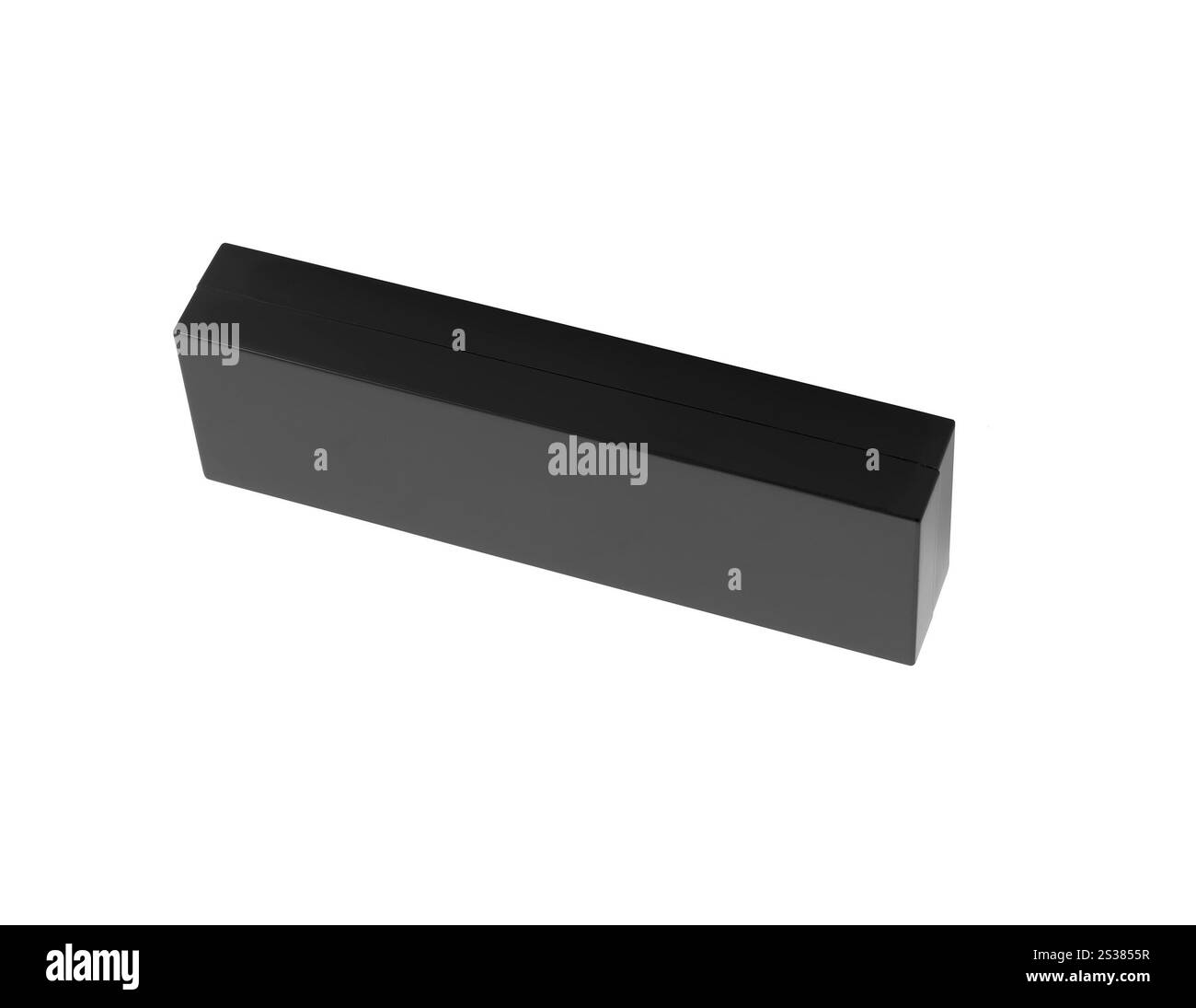close up of a black box on white background. close up of a black box Stock Photo