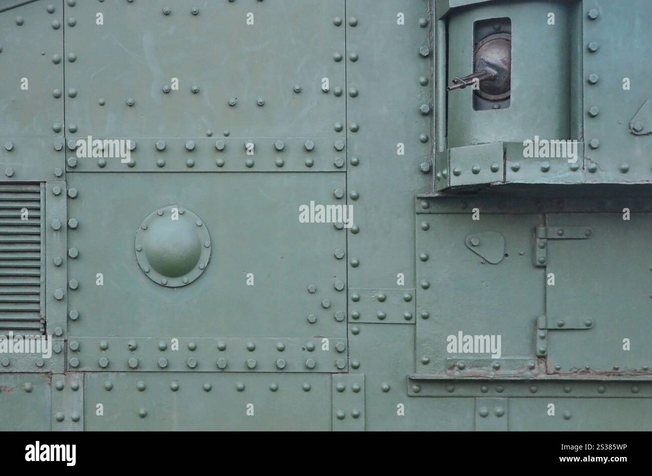 Texture of tank side wall, made of metal and reinforced with a ...