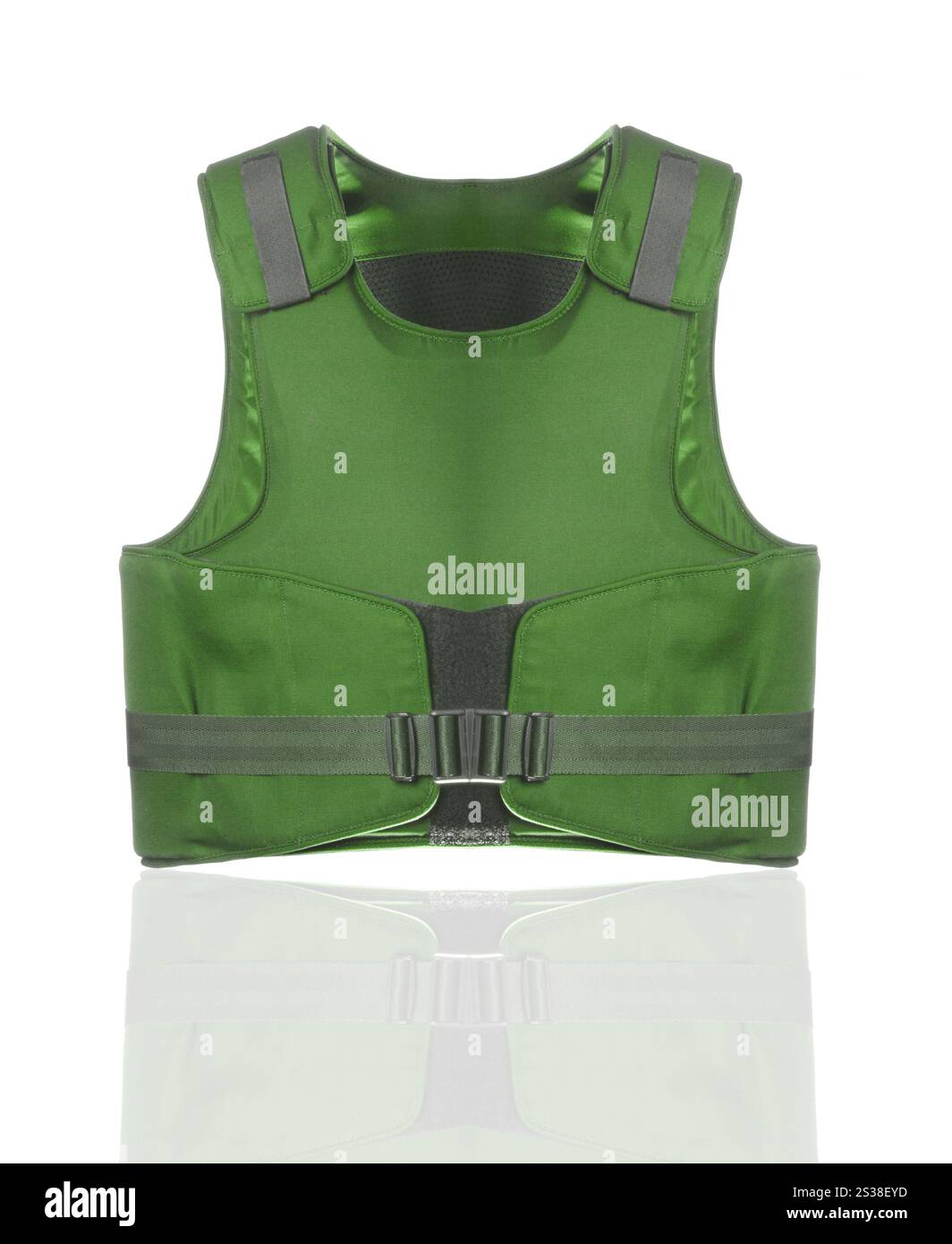 Green Bulletproof vest isolated on white background. Green Bulletproof ...