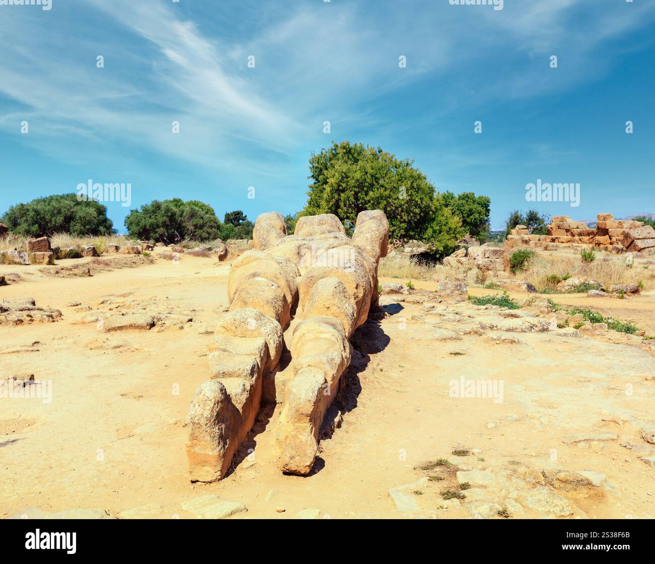 Suporting Statue Rocks Giant Telamon, Atlas supporting statue of ruined Temple of Zeus in the ...
