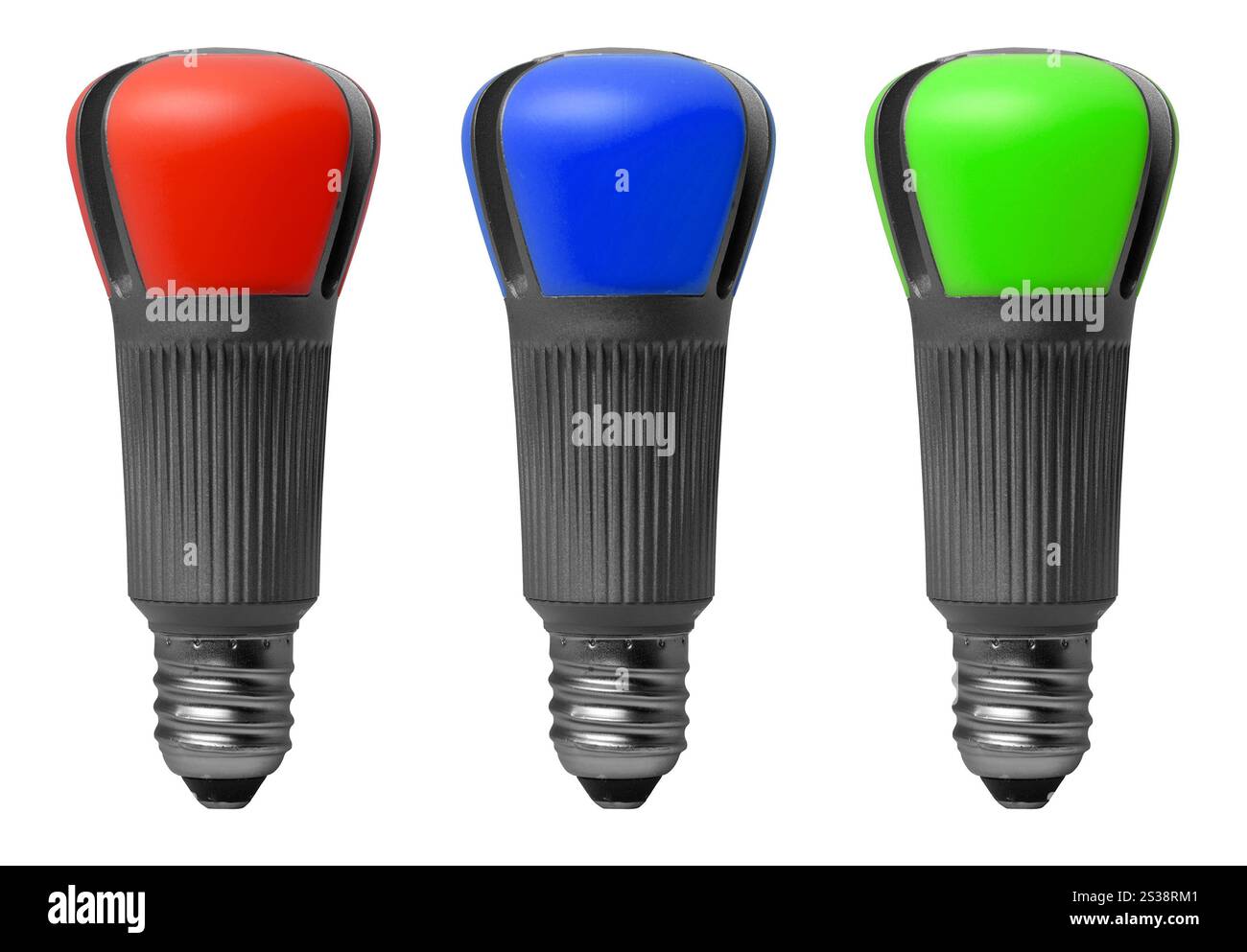 Three light bulbs isolated on white. Three light bulbs Stock Photo