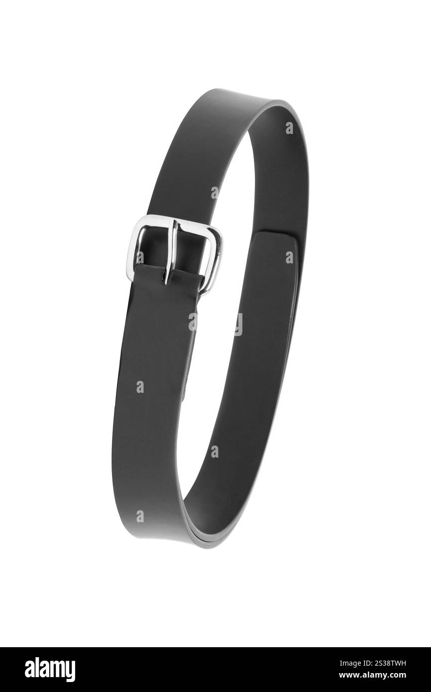 Black leather belt isolated on white background Stock Photo - Alamy