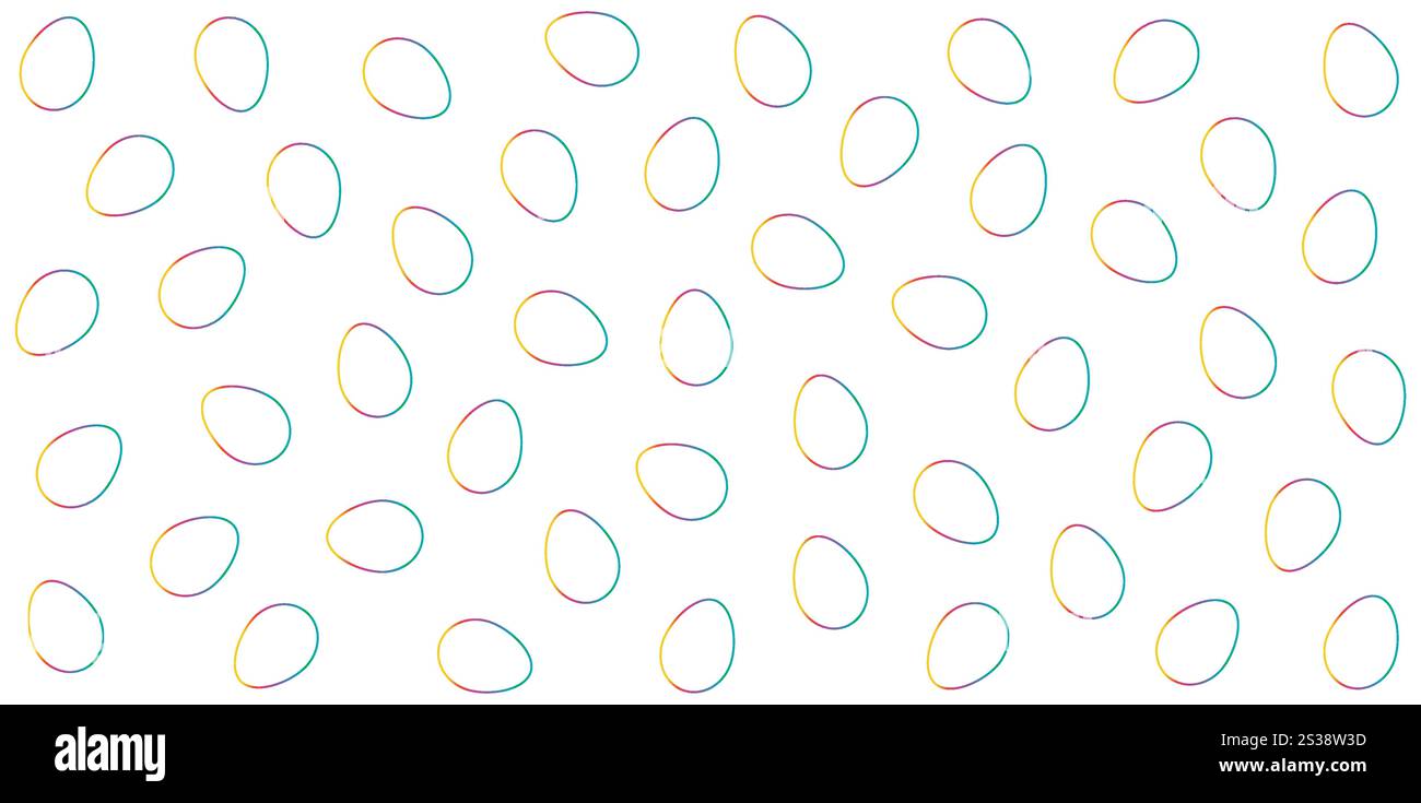 Seamless pattern with colorful gradient egg outlines Stock Vector
