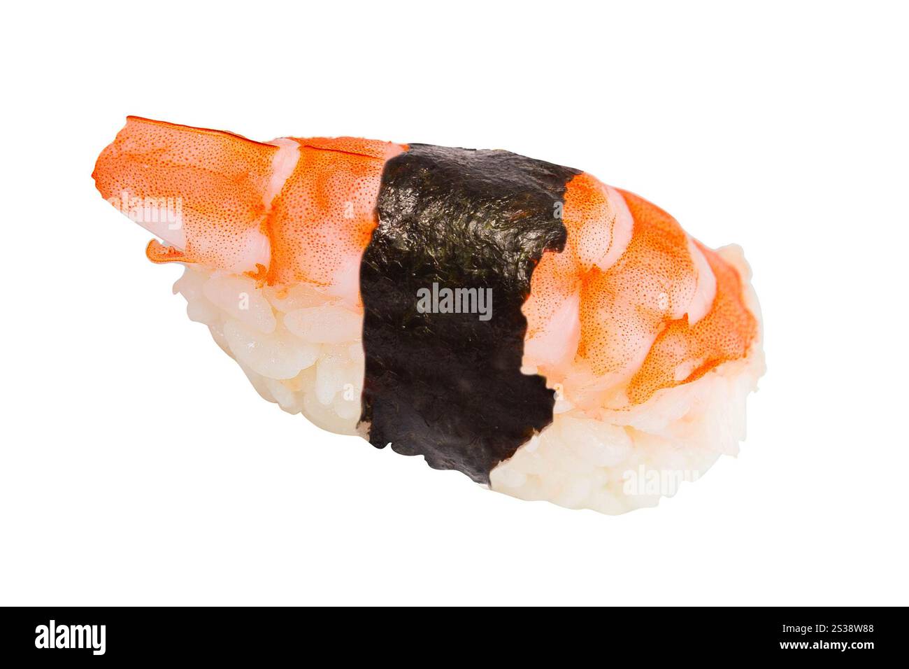 japanese cuisine. sushi shrimp on white background. japanese cuisine. sushi shrimp Stock Photo