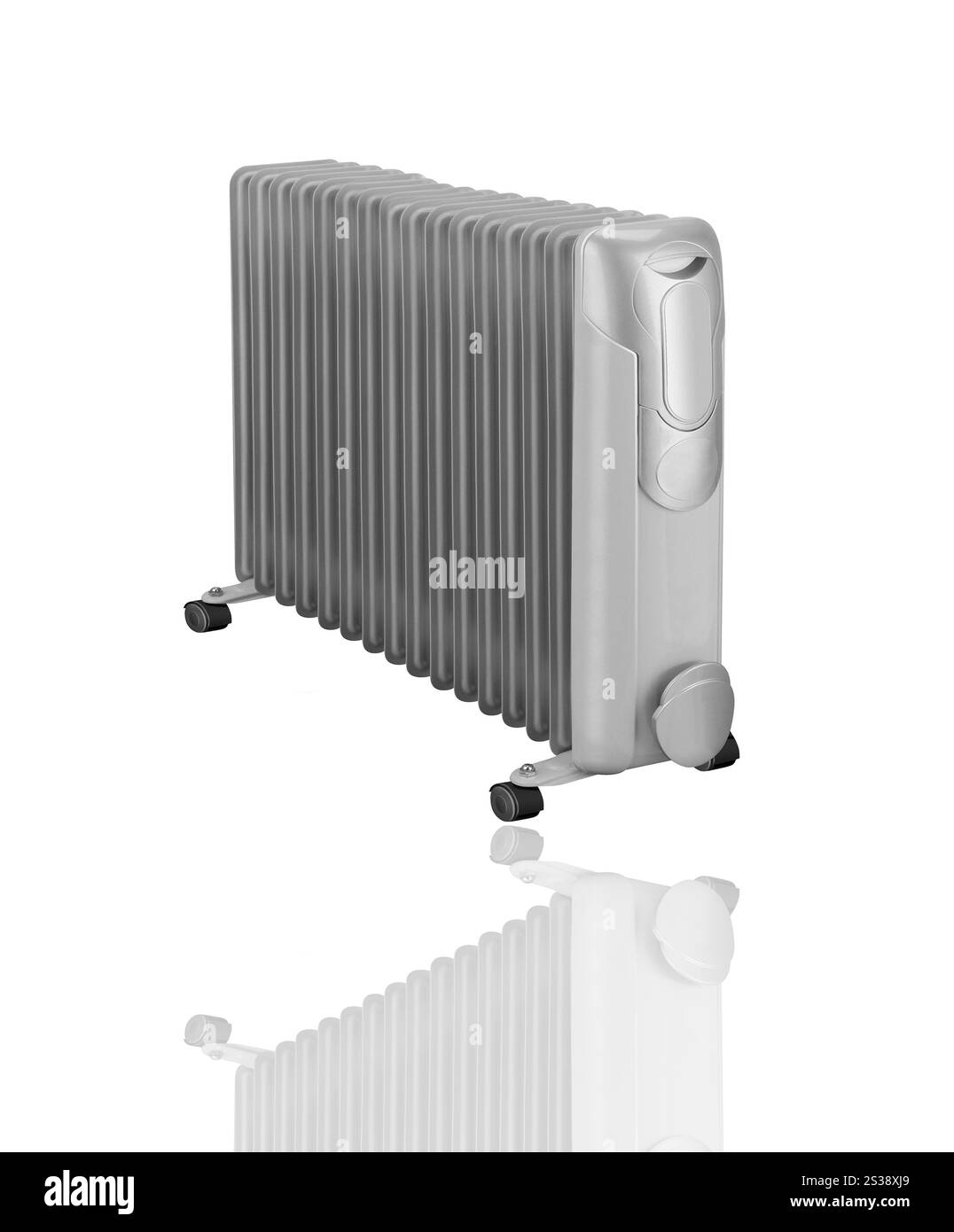 Electric oil heater isolated on white background. Electric oil heater isolated Stock Photo