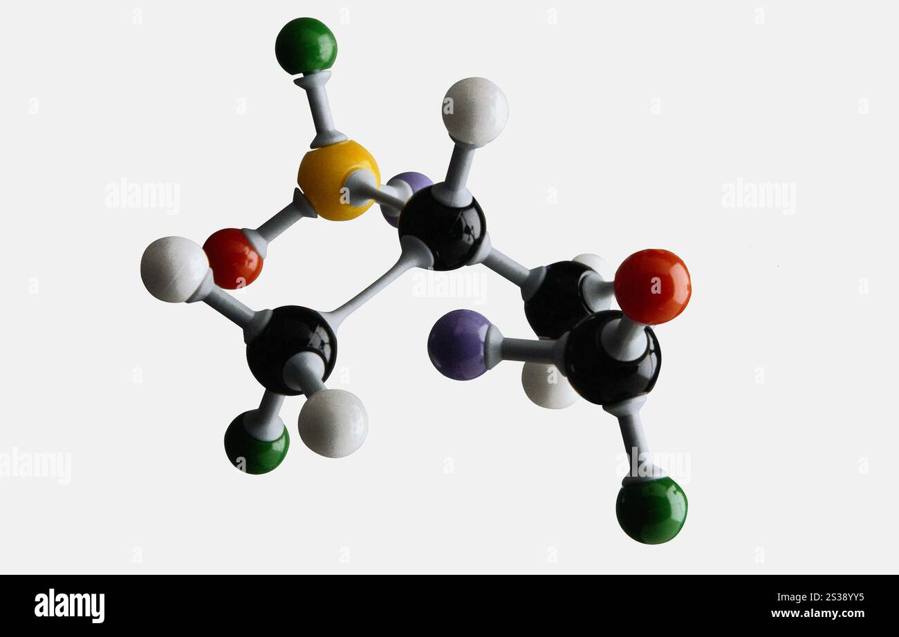 Colorful molecular structure model depicting chemical bonds and atomic ...