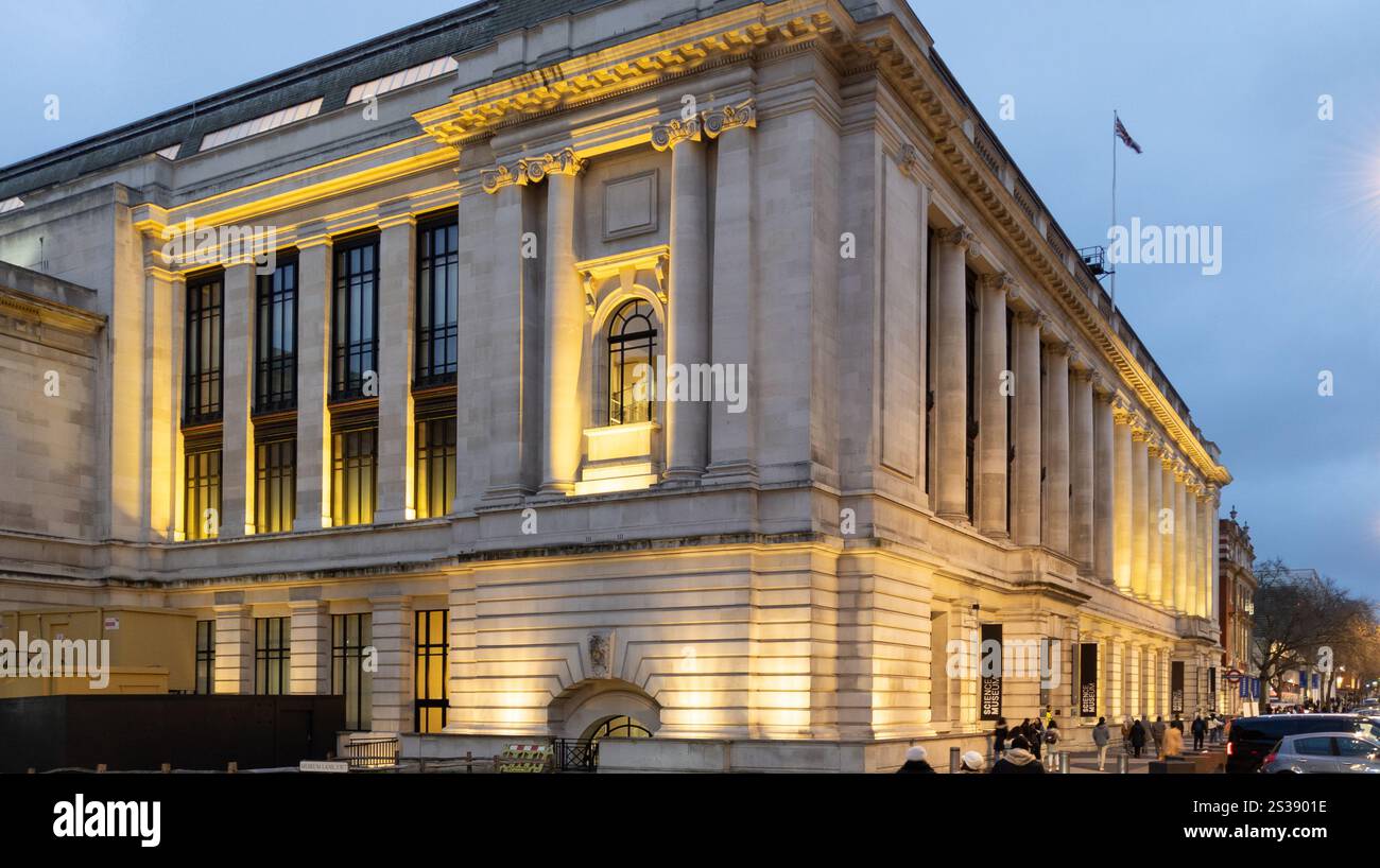 Science Museum, London UK, exterior at twilight - Smartphone Captured Stock Image