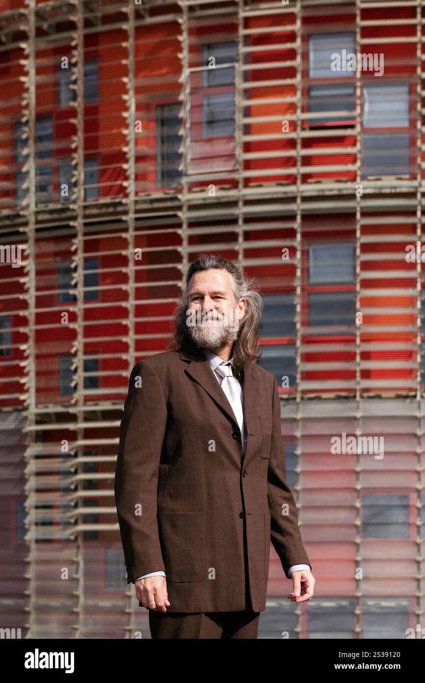 middle age male with beard in elegant suit Stock Photo