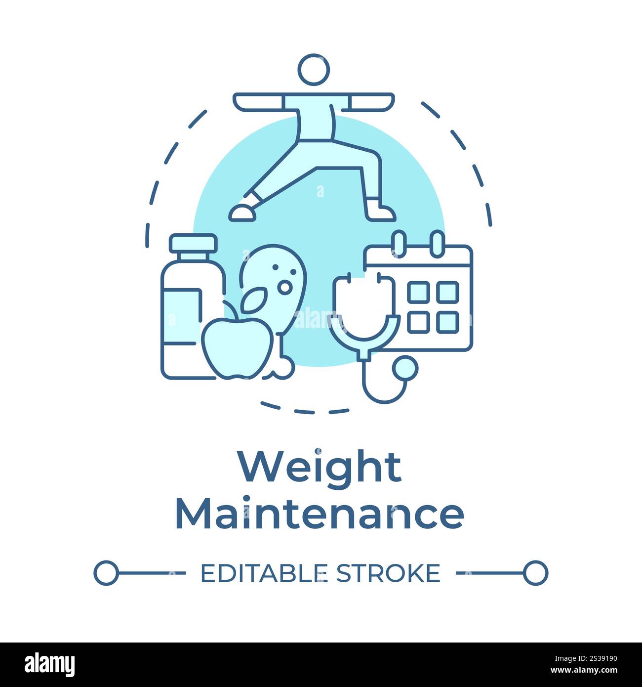 Weight maintenance soft blue concept icon Stock Vector