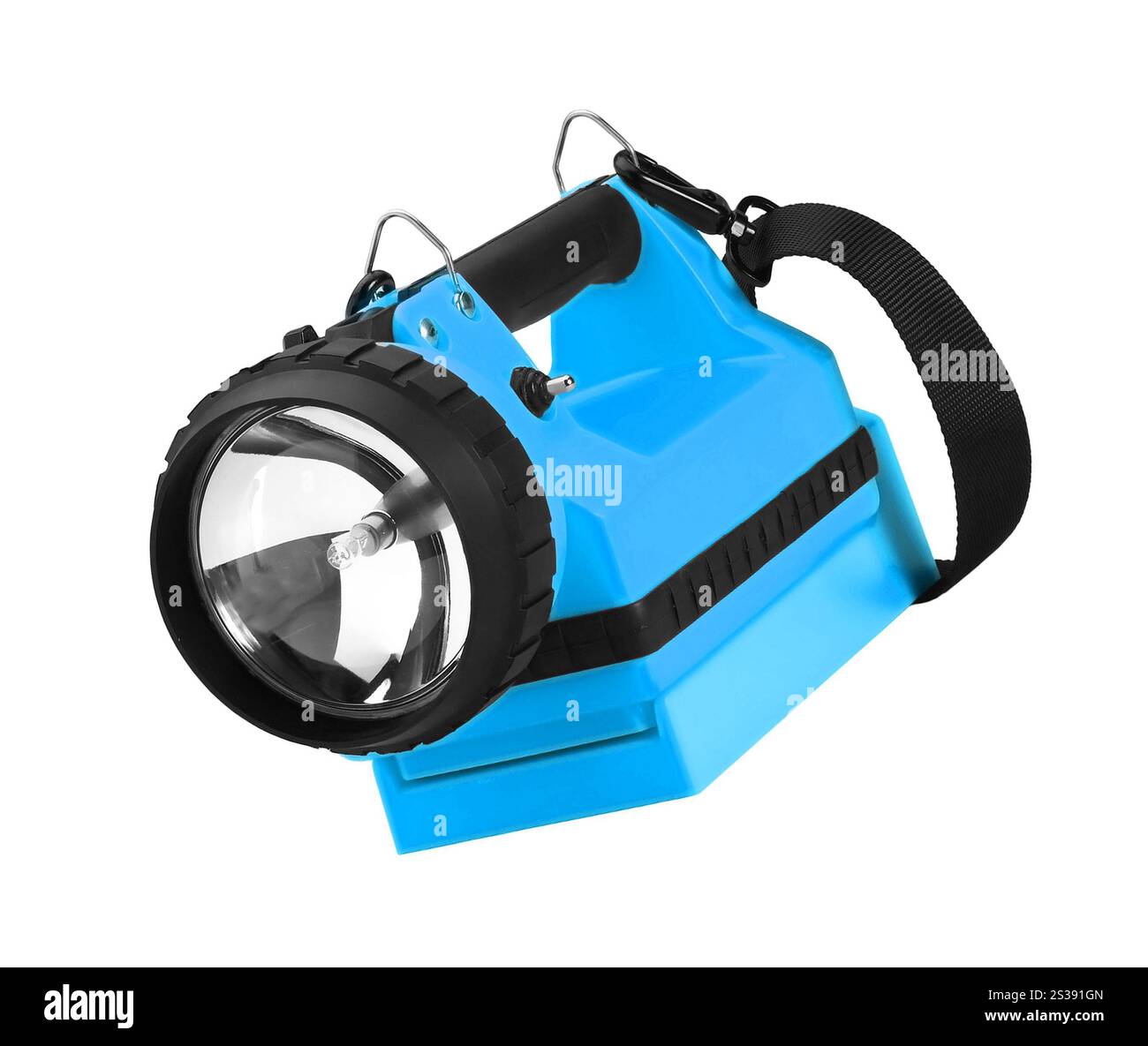 Blue Flash Light isolated on white background. Blue Flash Light Stock Photo