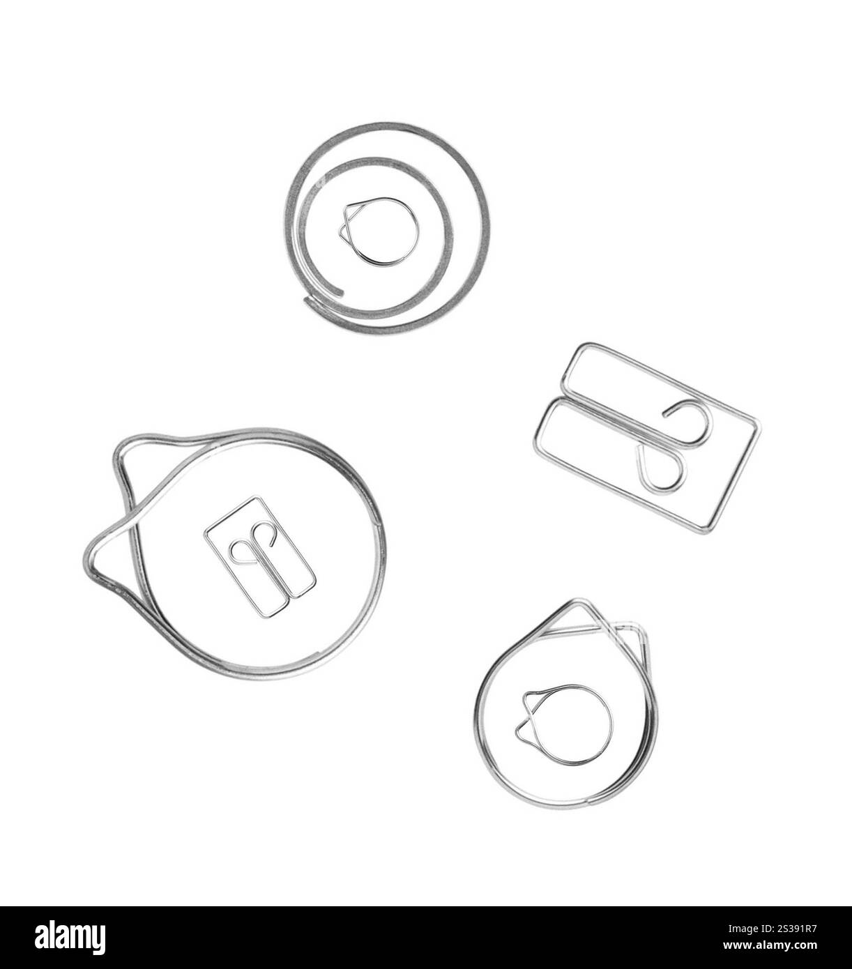 Collection Point Clip Collection of paper clips isolated on white background. Collection of ...