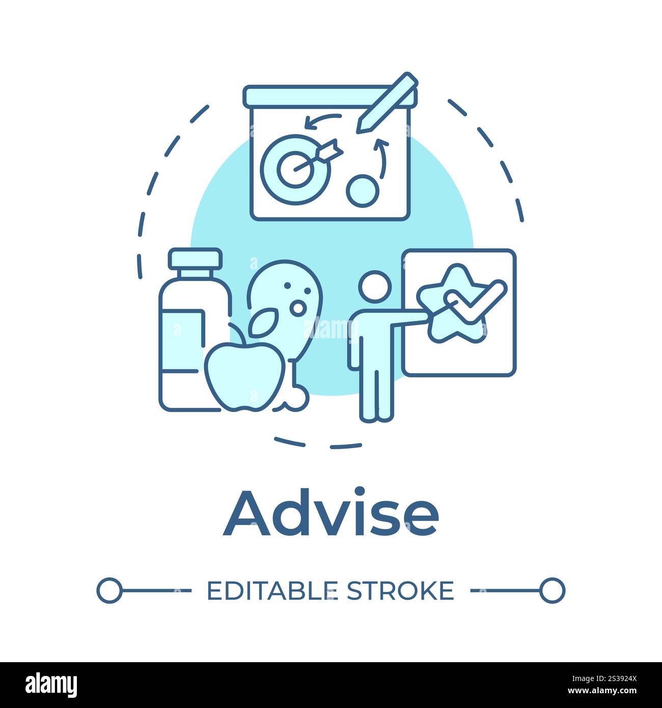 Advise soft blue concept icon Stock Vector