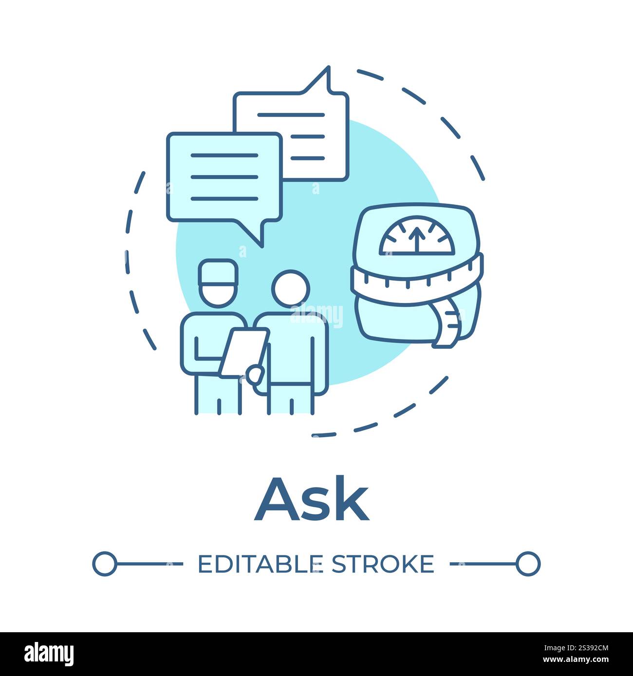 Ask soft blue concept icon Stock Vector
