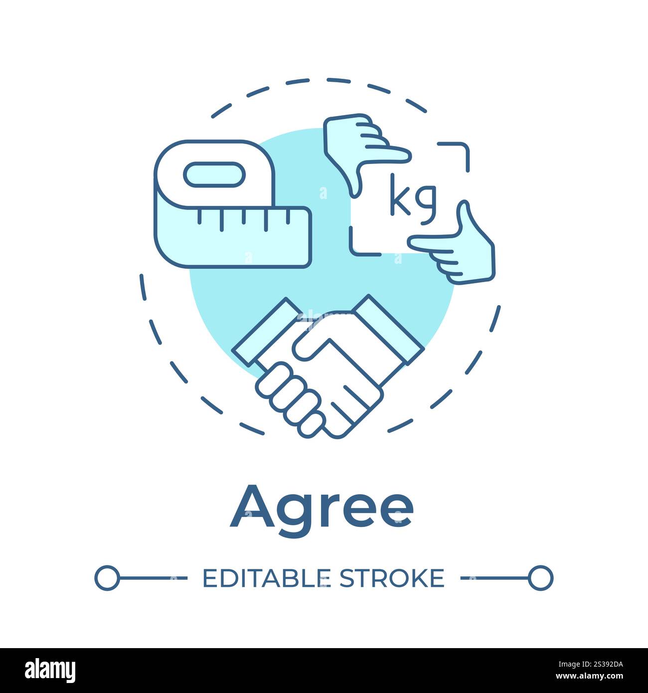 Agree soft blue concept icon Stock Vector