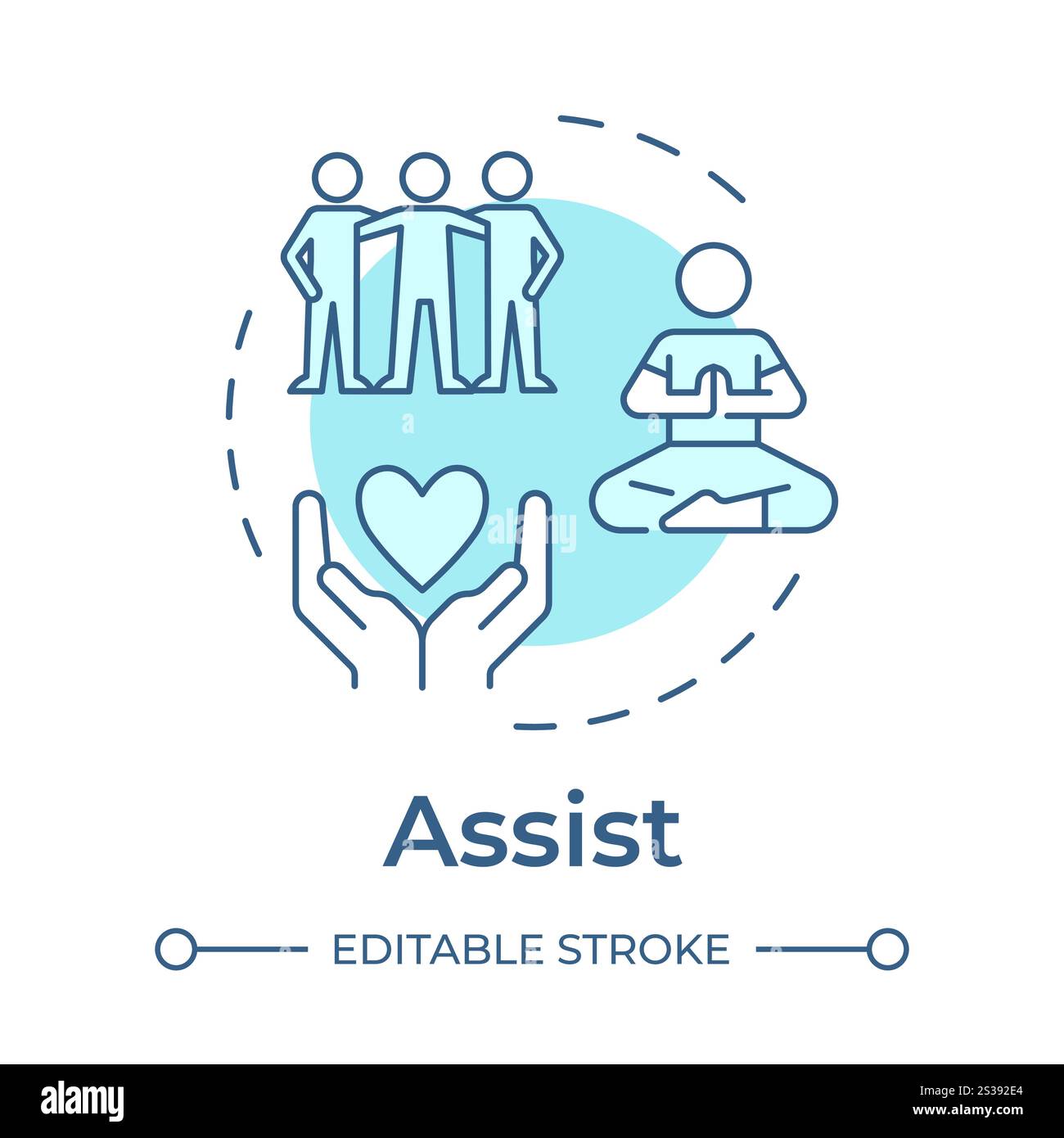 Assist soft blue concept icon Stock Vector