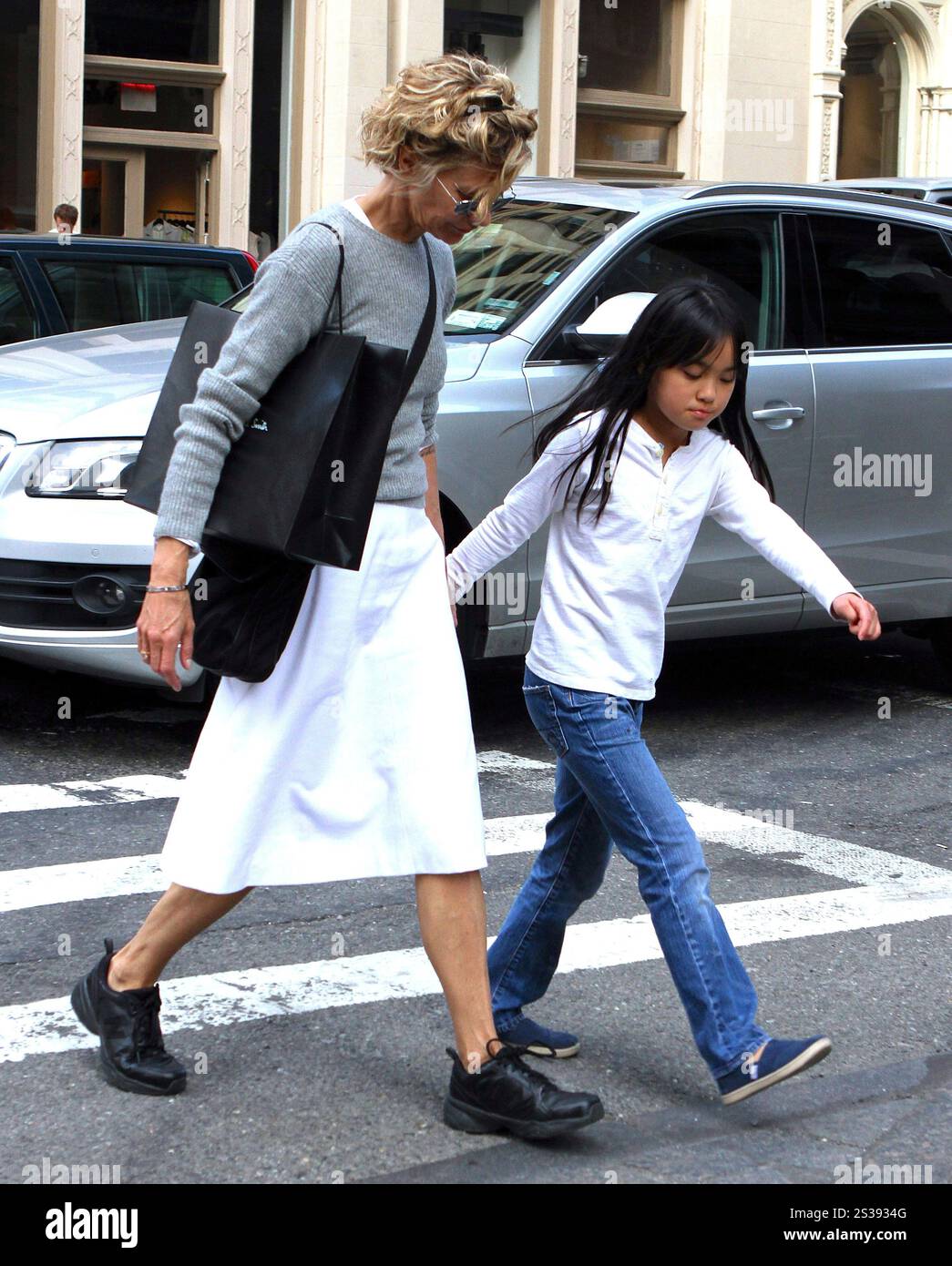 Meg Ryan out and about with her daughter Daisy in Soho, New York City