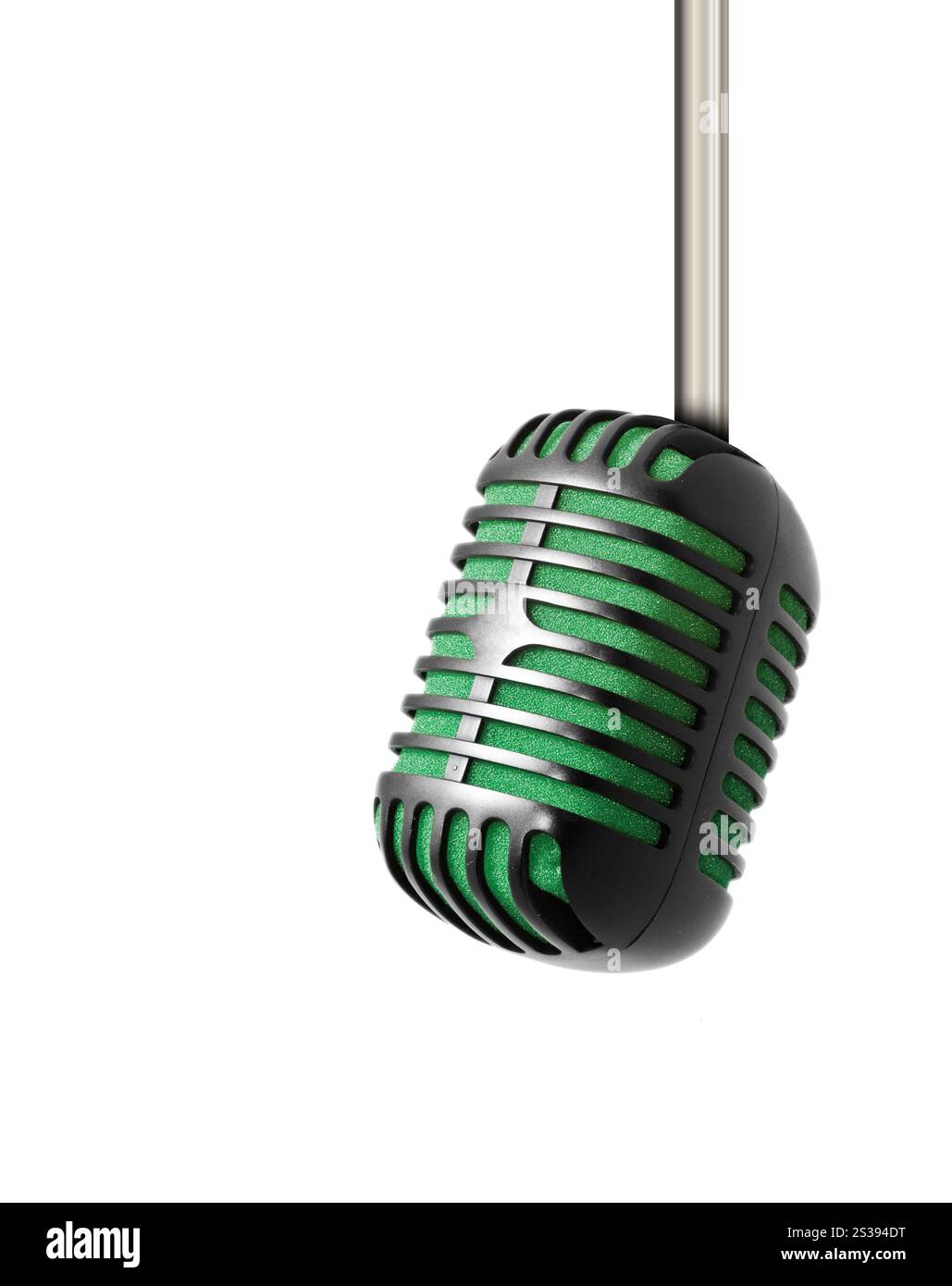 Vintage microphone isolated on white background Stock Photo