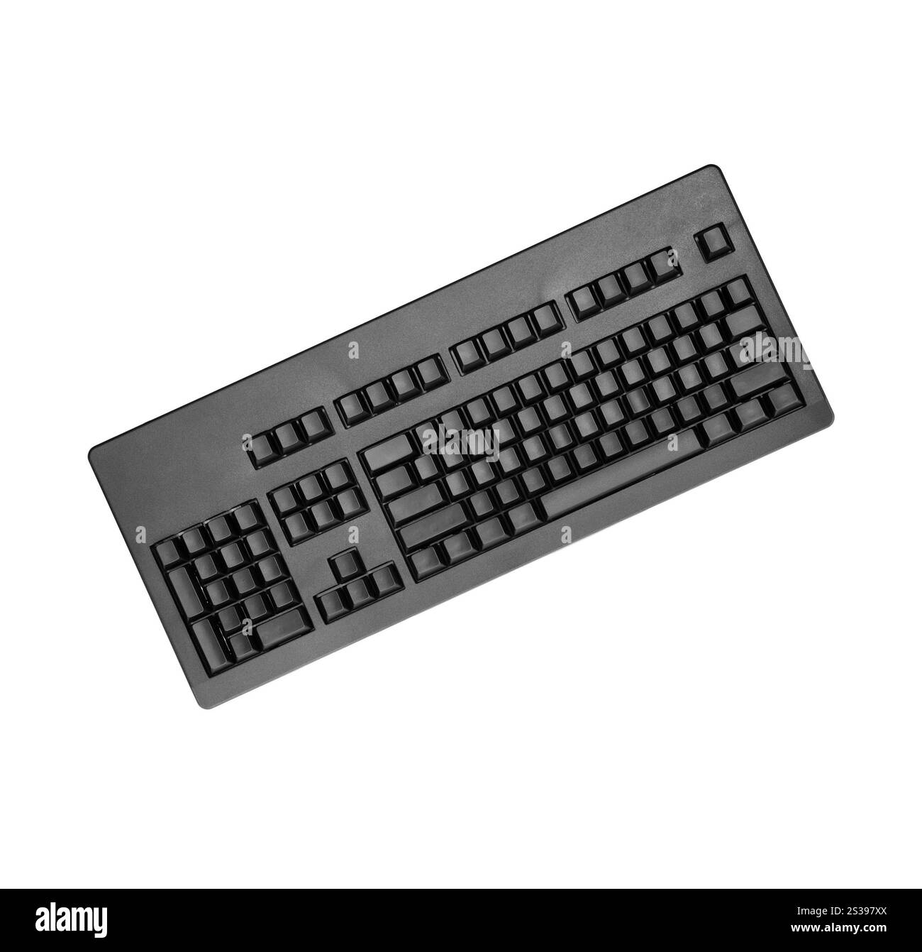 black clean keyboard isolated on white background. black keyboard Stock Photo