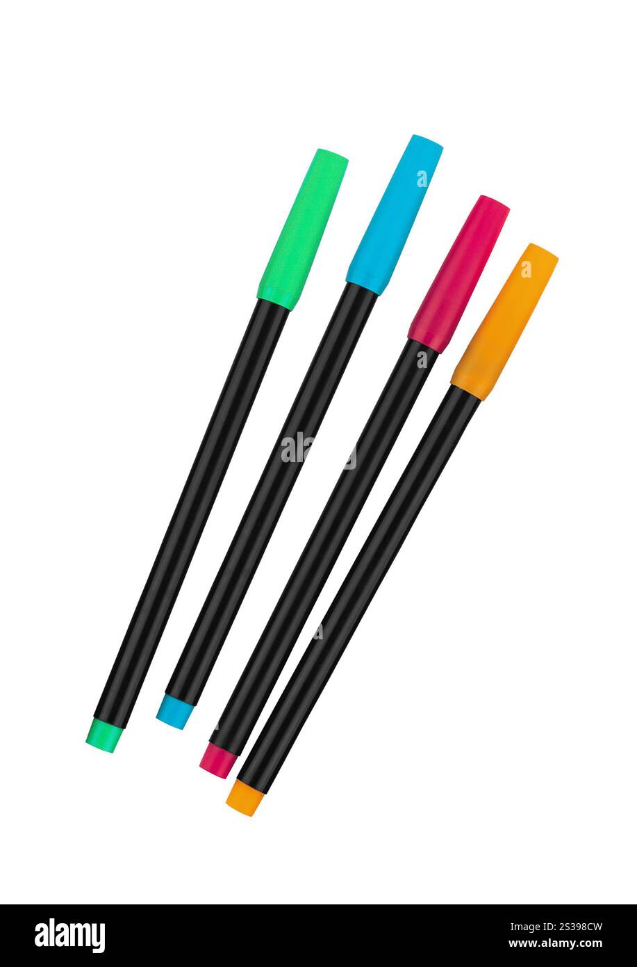 multicolor markers isolated on white background. multicolor markers isolated Stock Photo