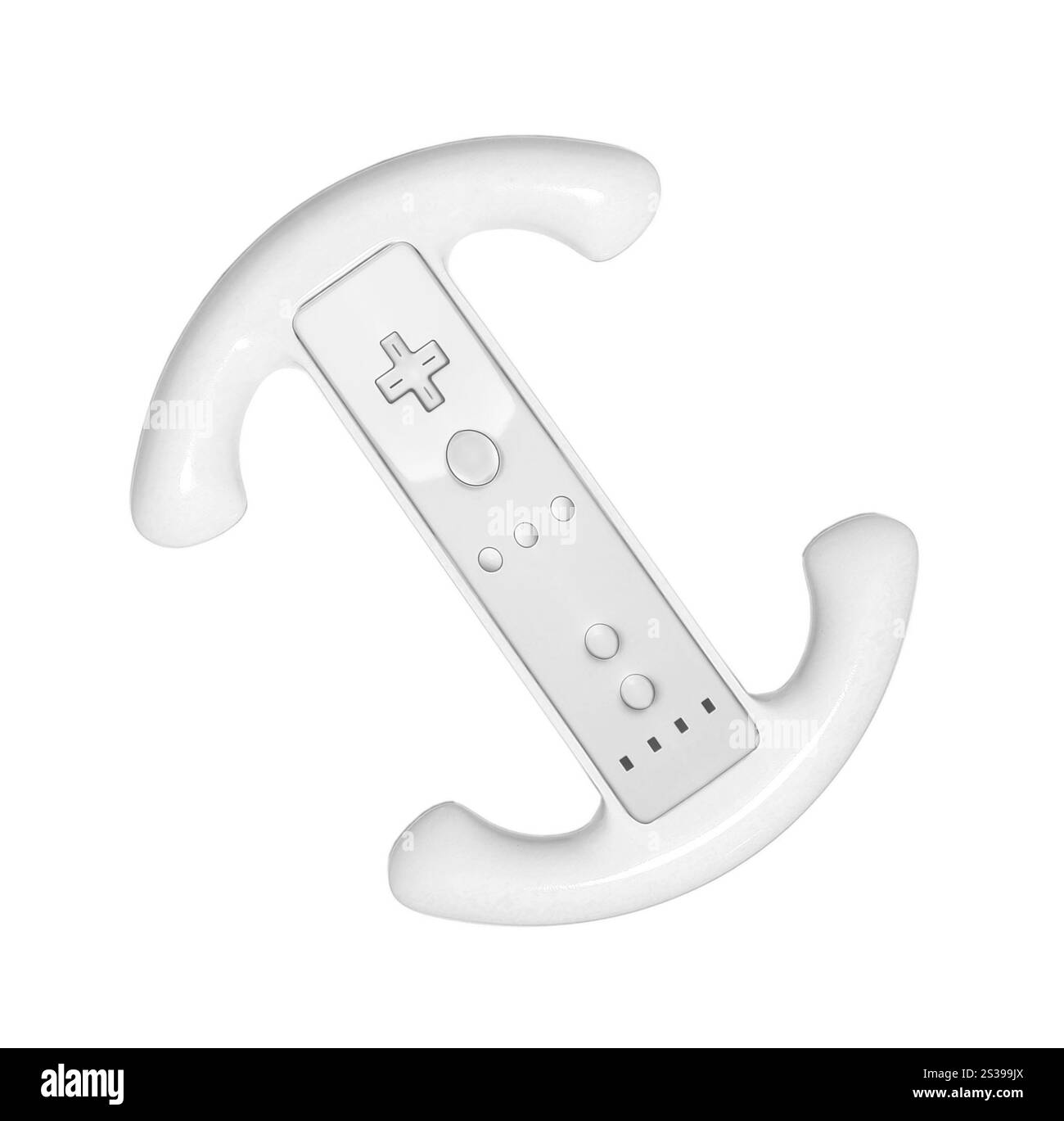 Computer steering wheel Isolated on white. Computer steering wheel ...