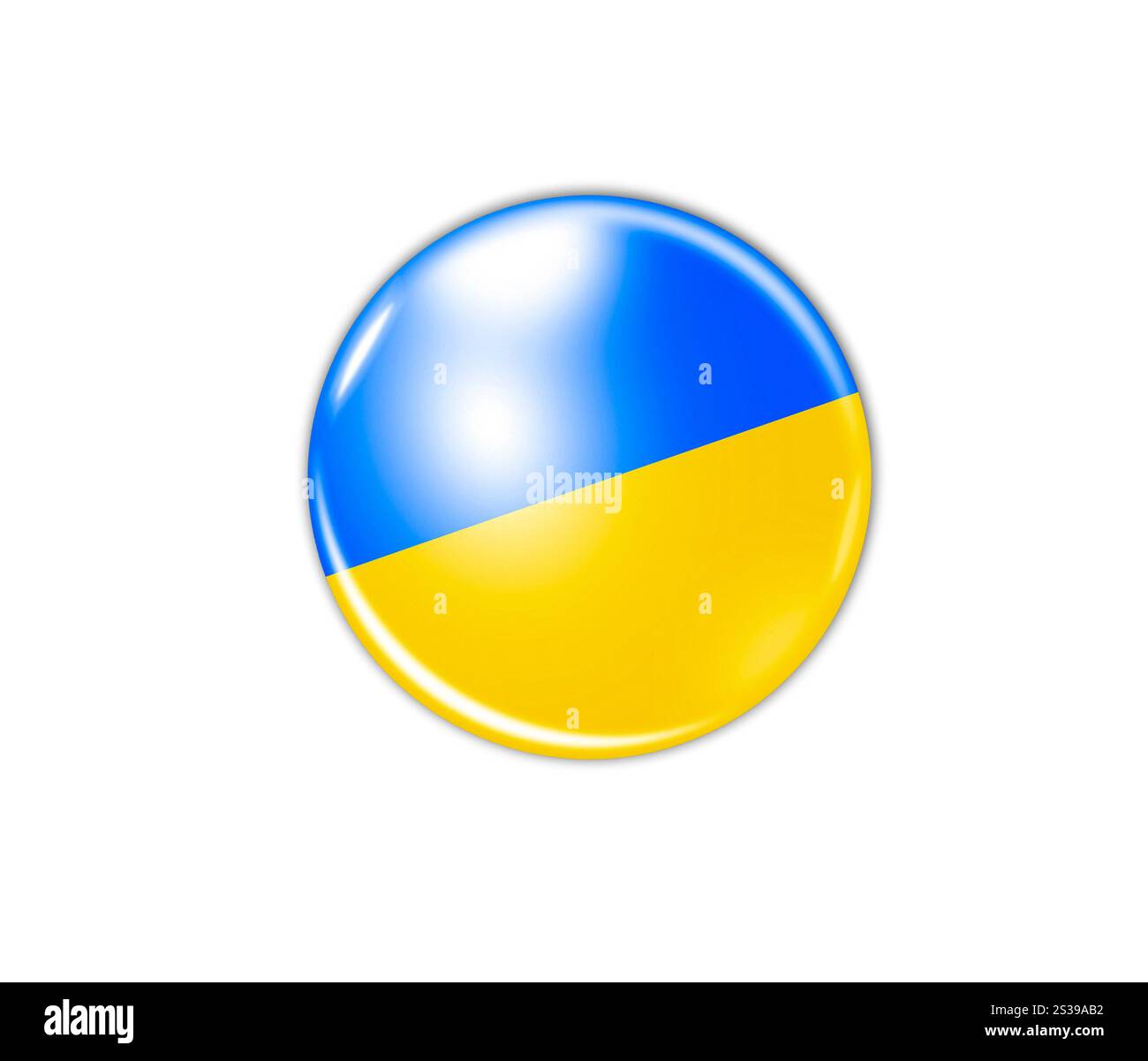 icon with flag of Ukraine isolated on white background. icon with flag of Ukraine isolated Stock Photo