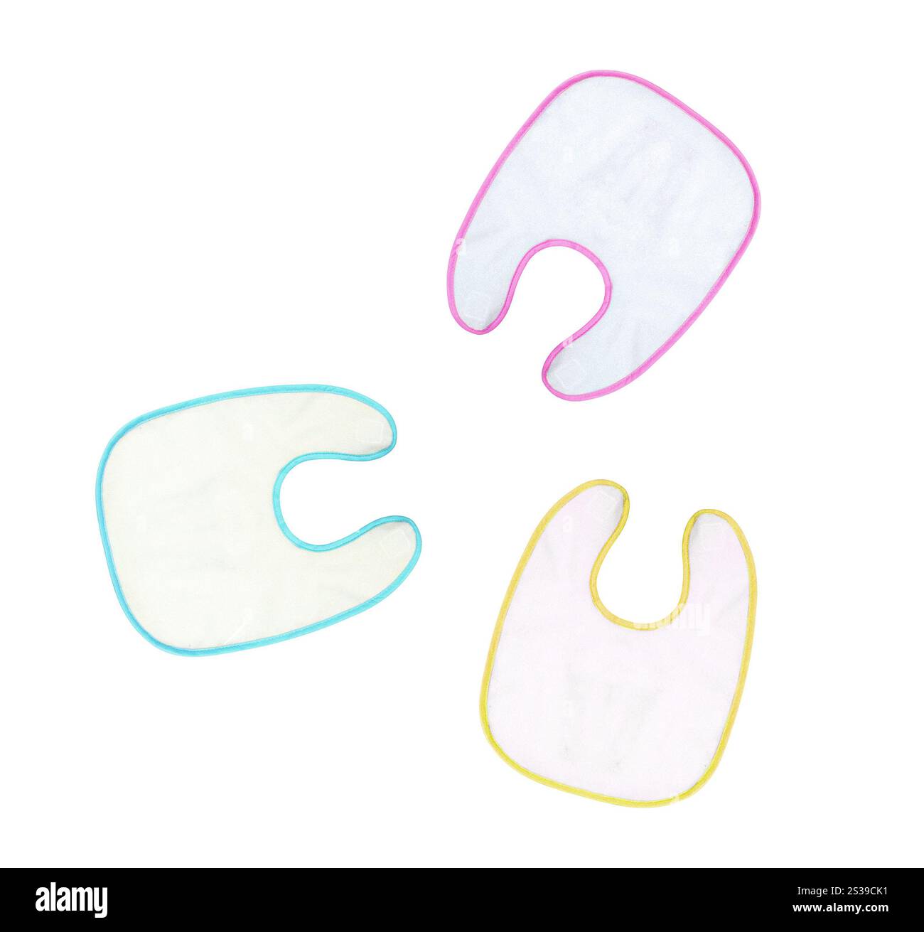 Three baby bibs isolated on white background. Three baby bibs isolated ...