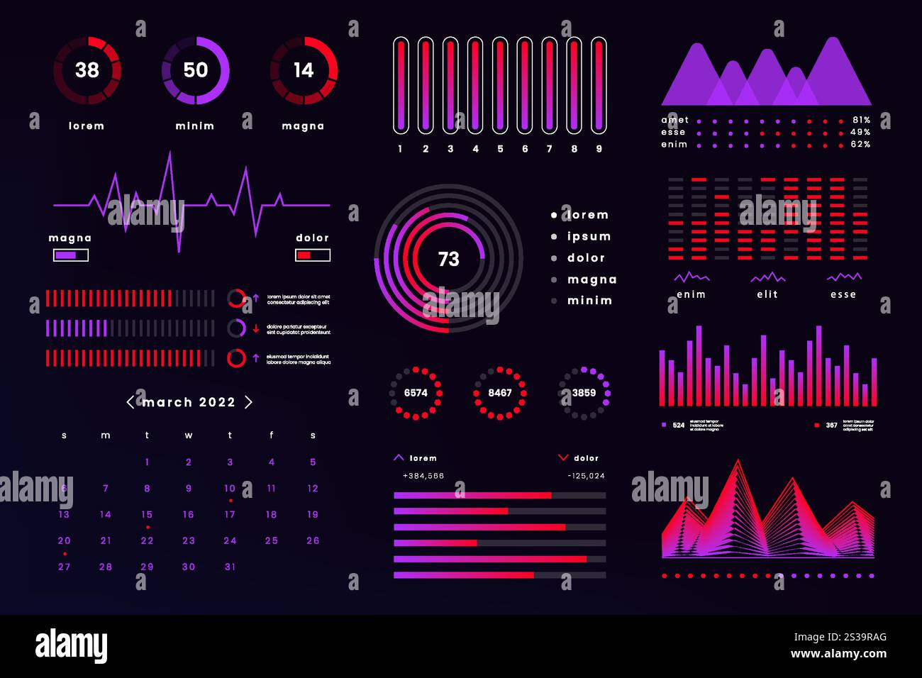 Infographic UI UX dashboard. Finance graph statistic chart diagrams ...
