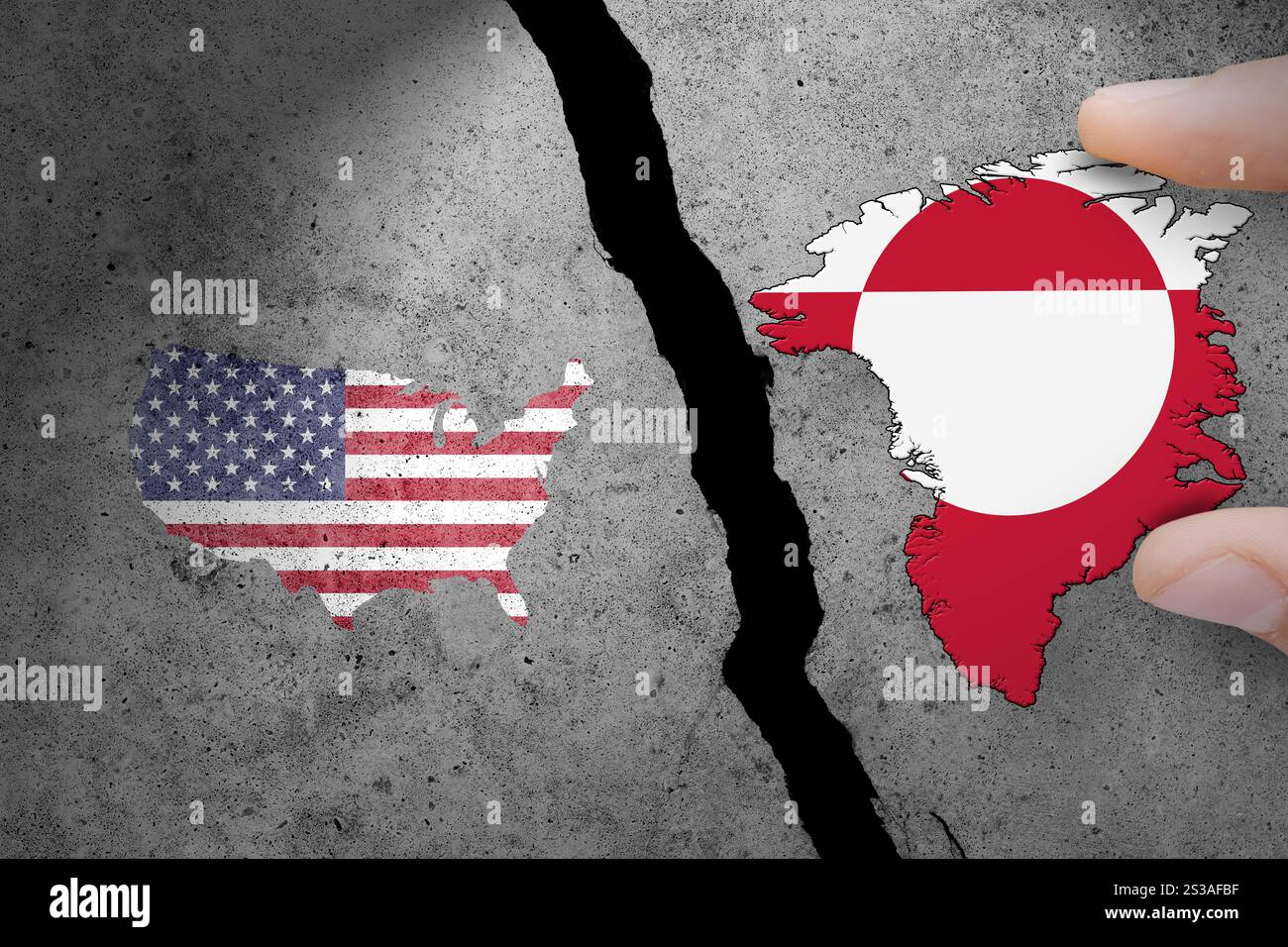 Flag of USA and Greenland on the concrete wall Stock Photo - Alamy