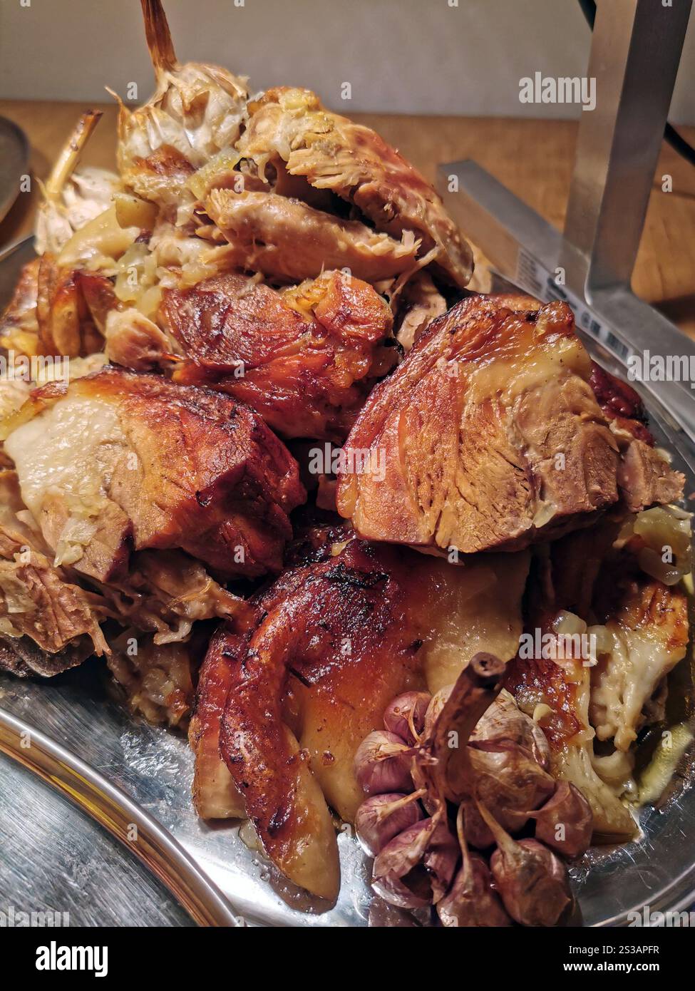 Meat Roted roasted pork meat as nice gourmet background Stock Photo - Alamy