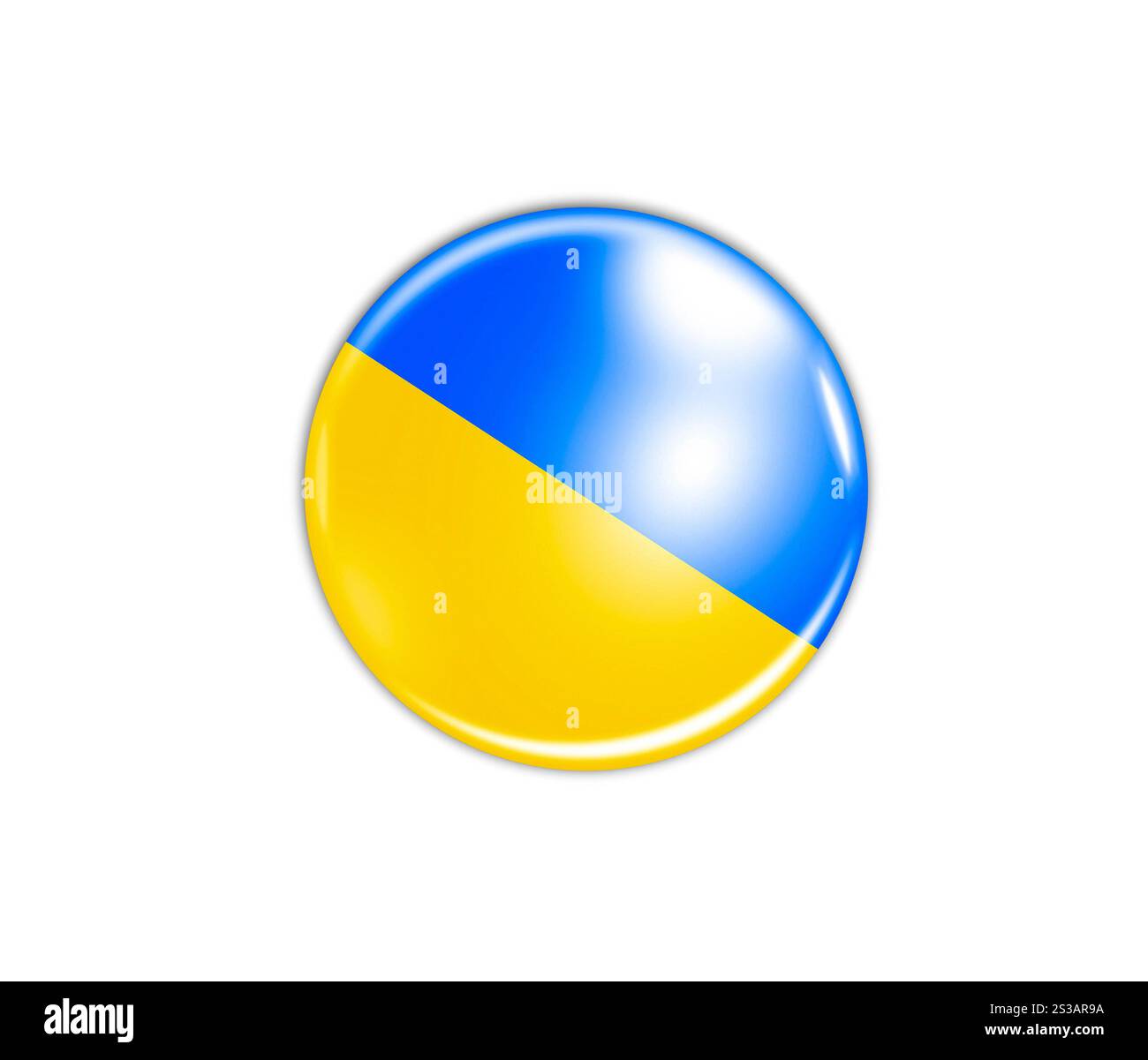 icon with flag of Ukraine isolated on white background. icon with flag of Ukraine isolated Stock Photo