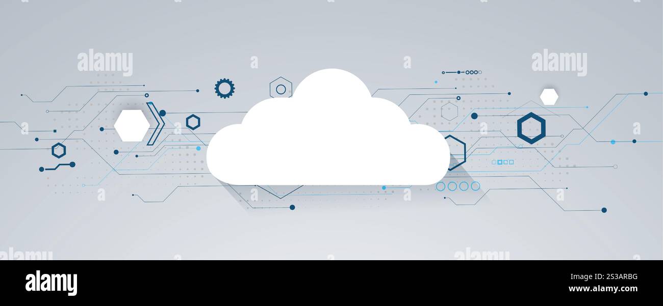 Modern cloud technology. Integrated digital web concept background Stock Vector