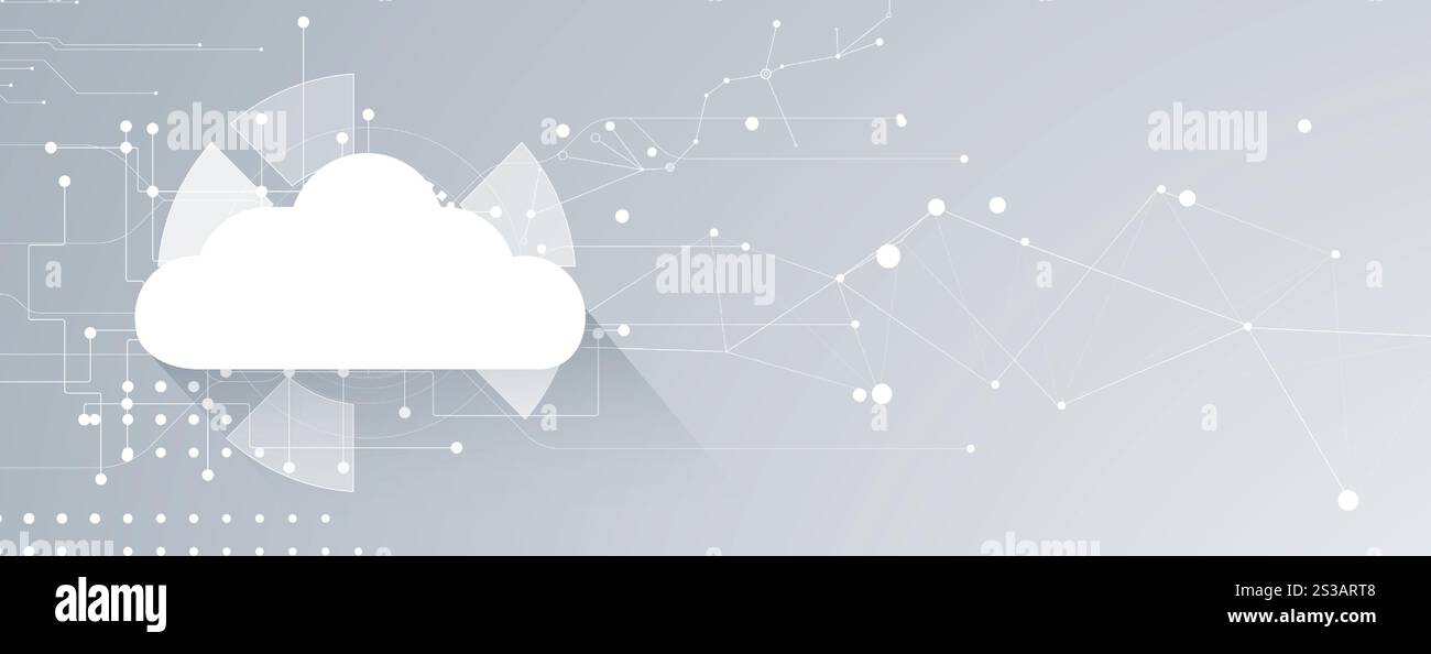 Modern cloud technology. Integrated digital web concept background Stock Vector