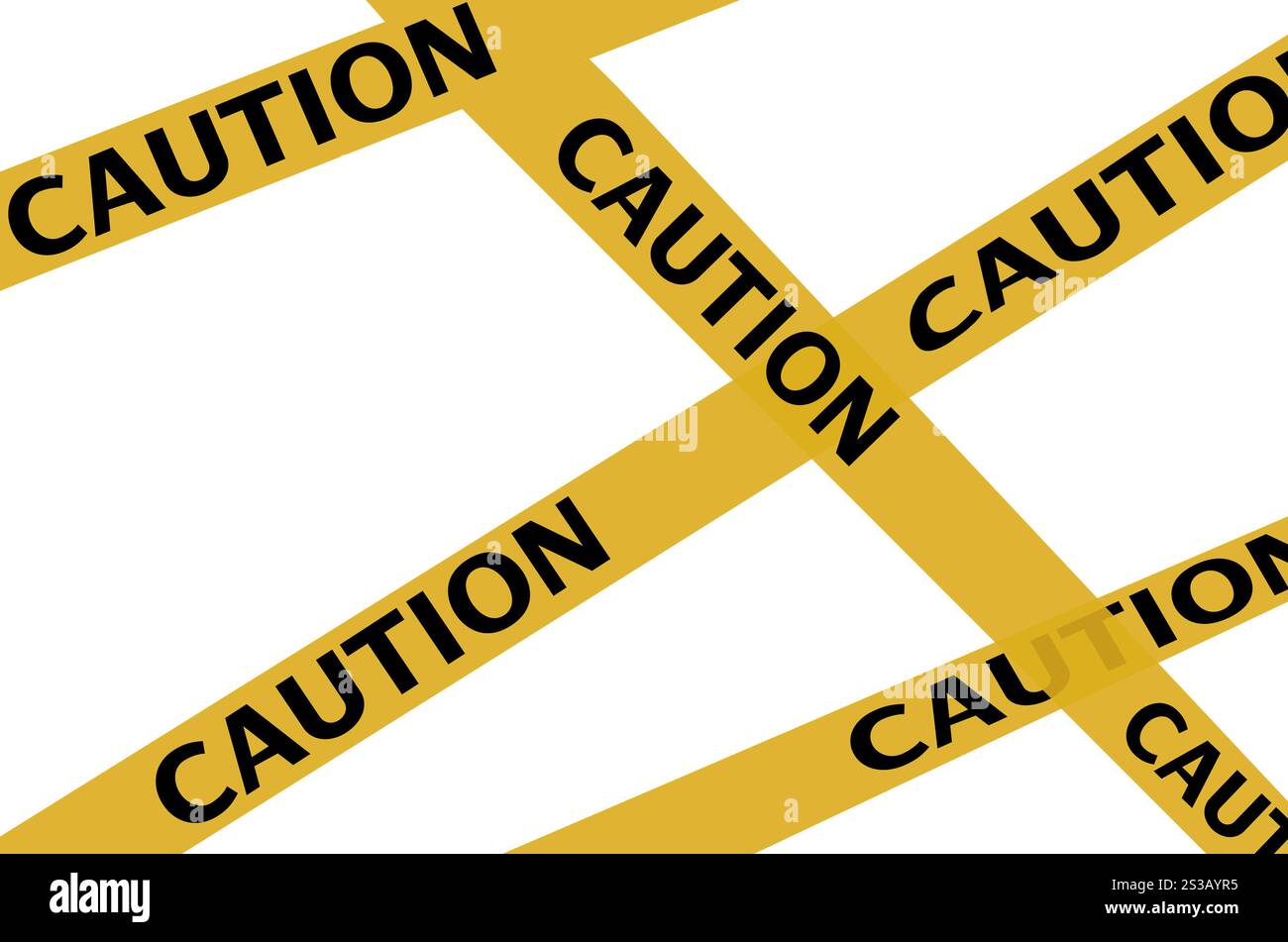 Precaution Ribbons caution ribbons isolated on white Stock Photo - Alamy