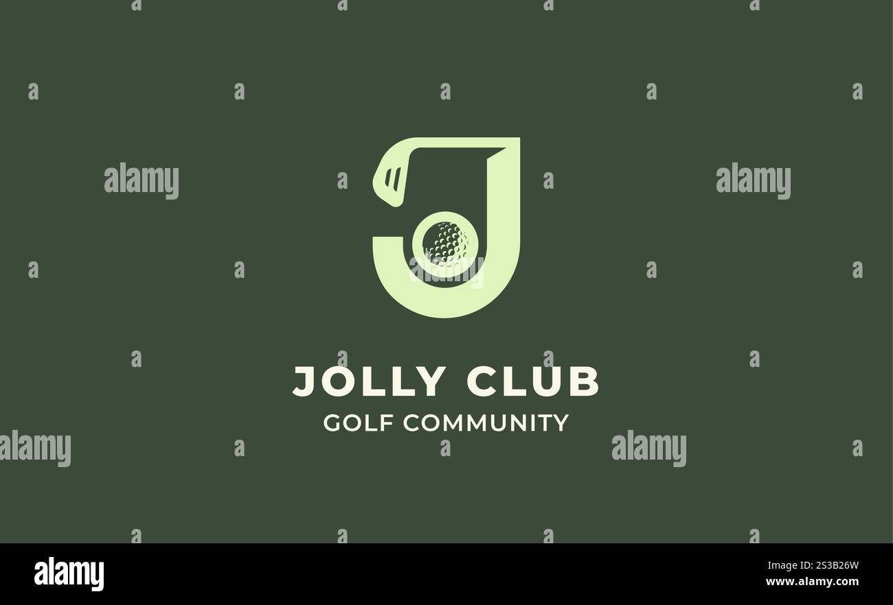 Monogram Logo Design Initial J And Golf Golf Ball Golf Stick And